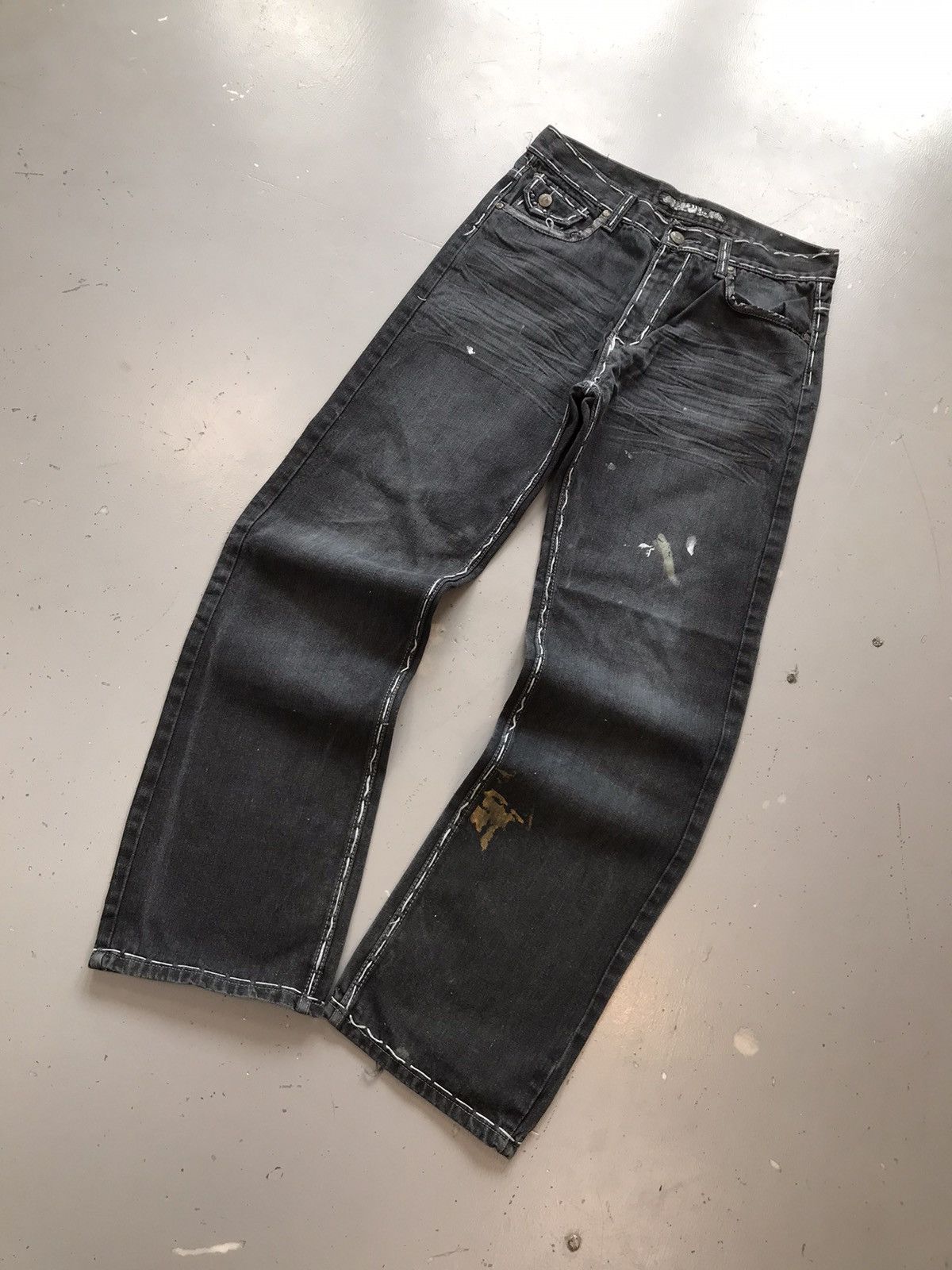 Vintage Vintage GS115 Y2K crazy embroidered studd denim Size US 32 / EU 48 - 3 Thumbnail
