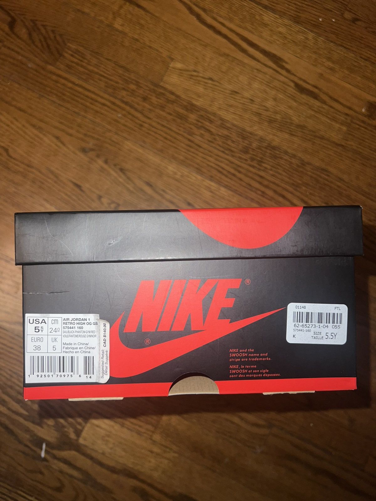 Nike JORDAN 1 RETRO HIGH OG PHANTOM GYM RED Size US 5.5 / EU 38 - 10 Thumbnail