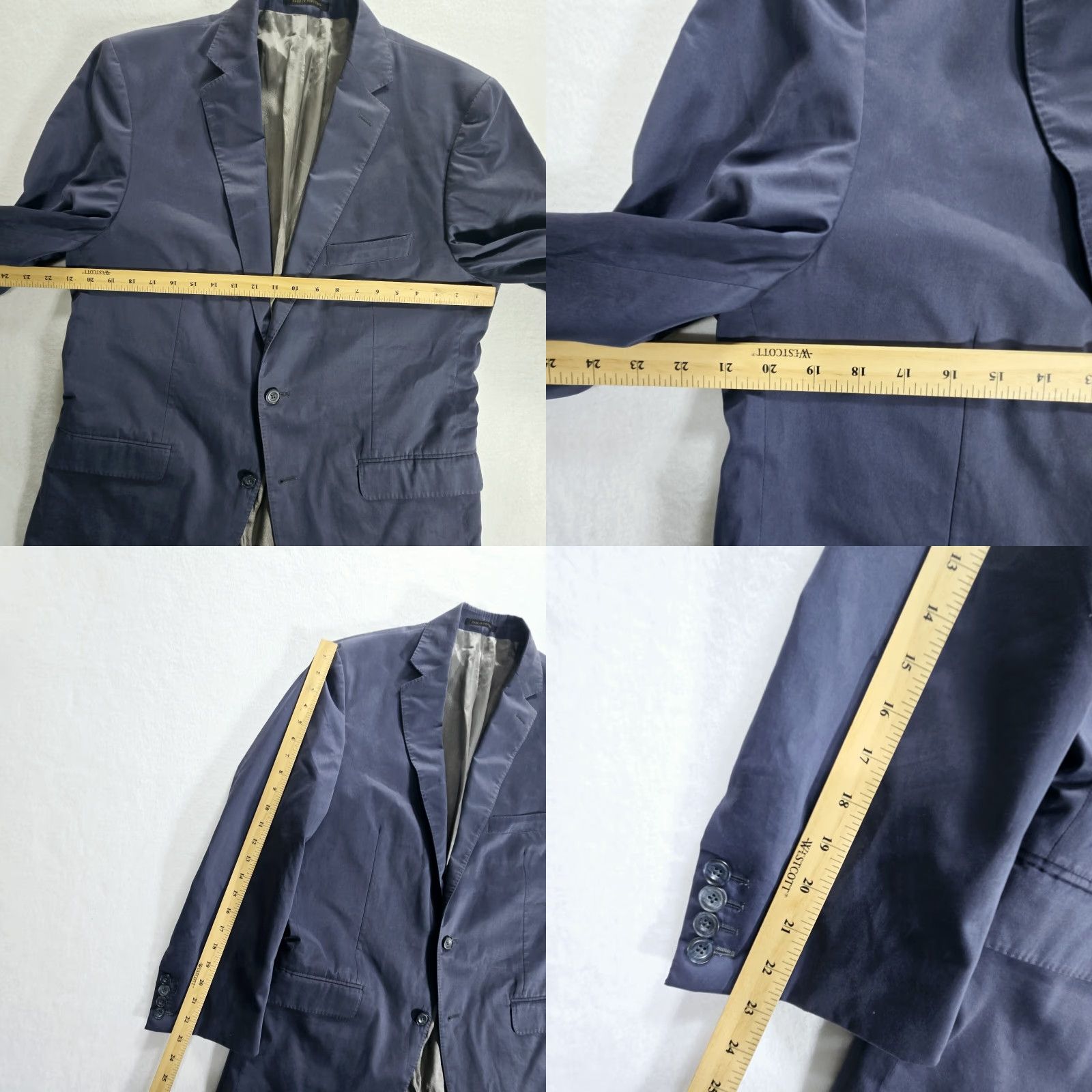 Vintage J Hilburn Sport Coat Blazer Wool Jacket Mens Vintage Blue Size 40-42 Lined Size 40R - 10 Thumbnail