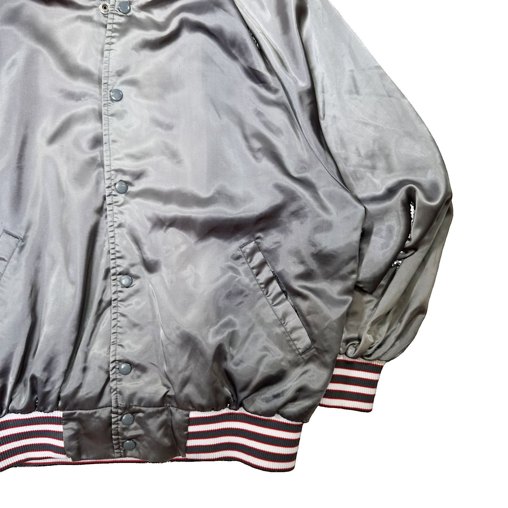 Vintage Vintage 90s Satin Grey Button Up Light Jacket Size US L / EU 52-54 / 3 - 3 Thumbnail