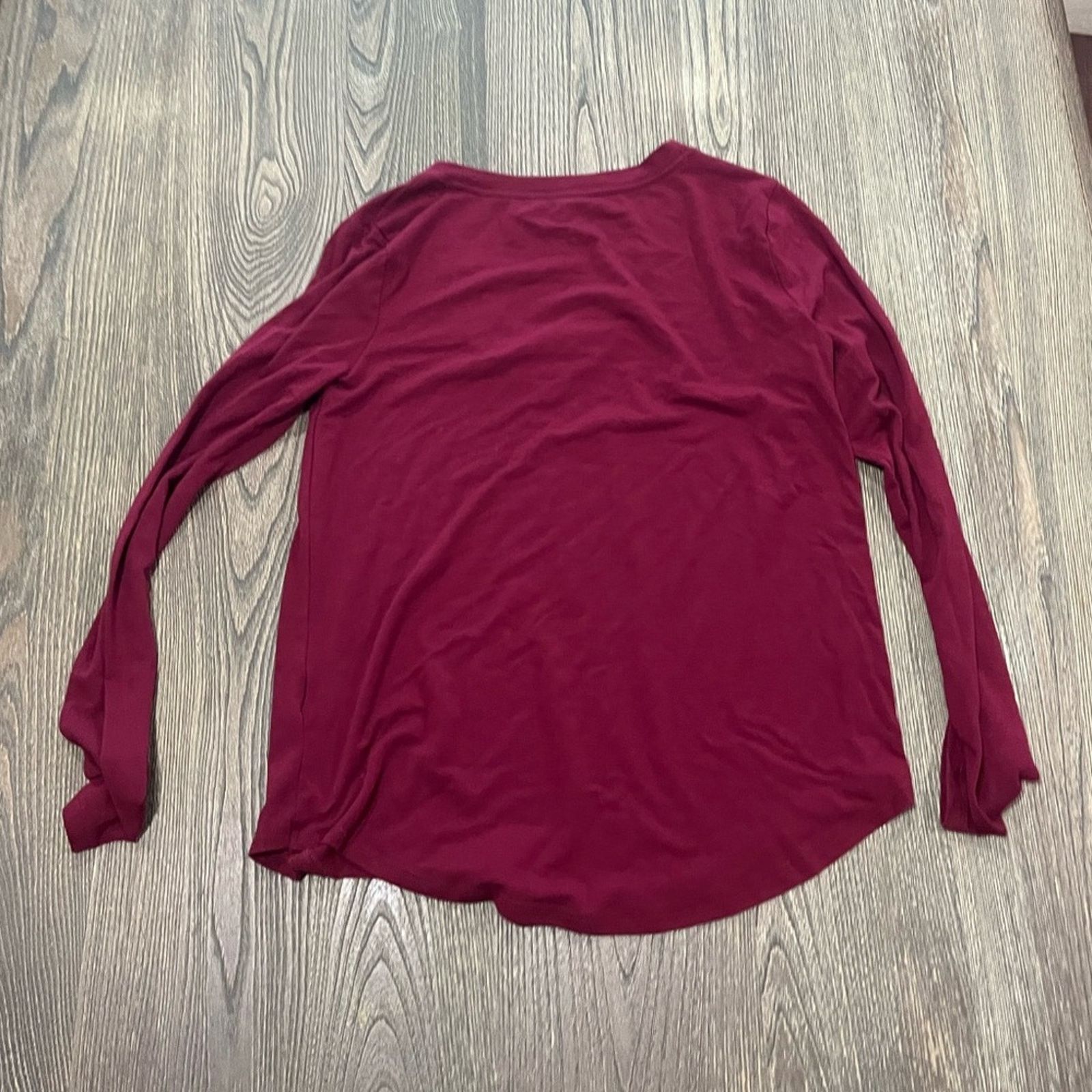 Vintage So Favorite V-Neck Top Long Sleeve Jersey Knit Stretch Sz S Size S / US 4 / IT 40 - 4 Thumbnail