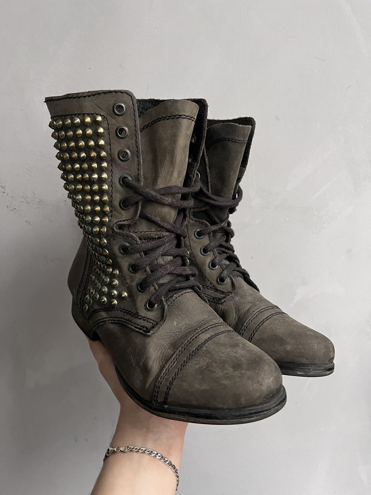 A.S.98 Studded Brown Combat Boots Women’s 38 Punk Vintage style Size US 8 / IT 38 - 1 Thumbnail