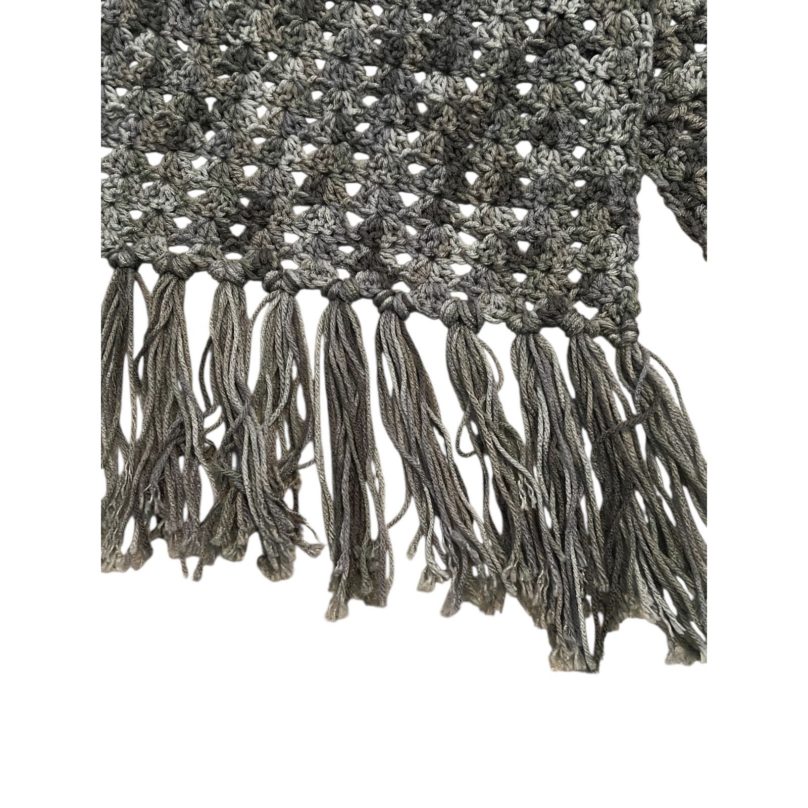 Vintage Vintage Handmade Gray Crochet Scarf-1950s-Shawl-Headwrap-FWB Size ONE SIZE - 5 Thumbnail