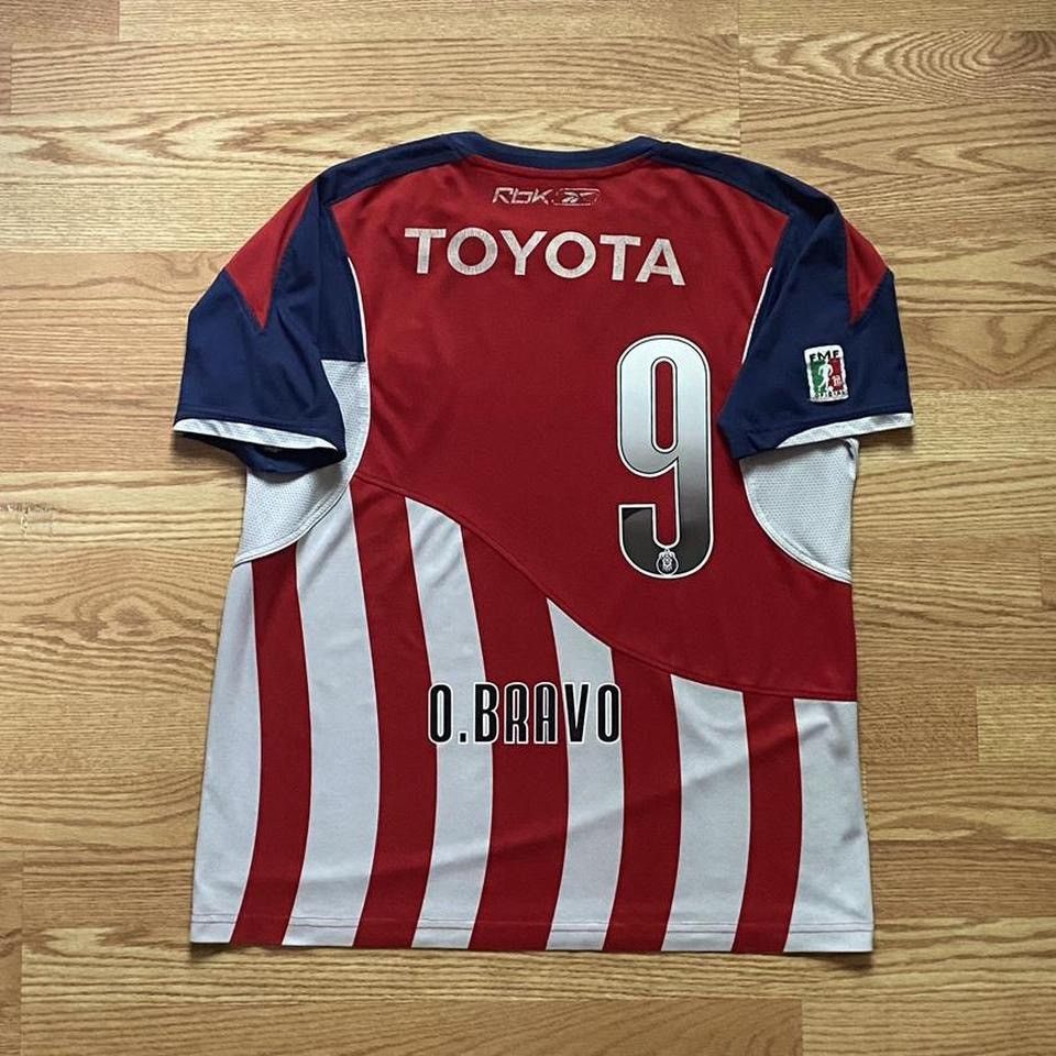 Vintage Reebok Omar Bravo #9 chivas hot Jersey long sleeve