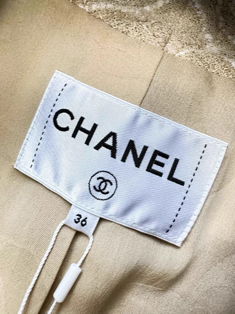 Chanel Chanel Beach Series Golden Fine Glitter Plaid Silhouette S Size XS / US 0-2 / IT 36-38 - 6 Thumbnail