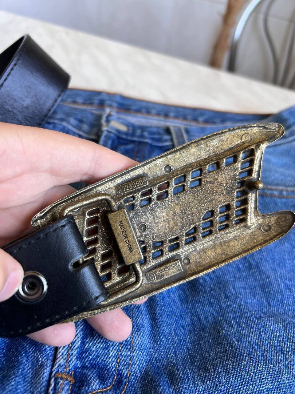 Japanese Brand Triumph motorcycle 2000s vintage leather bike moto belt y2k Size ONE SIZE - 7 Thumbnail
