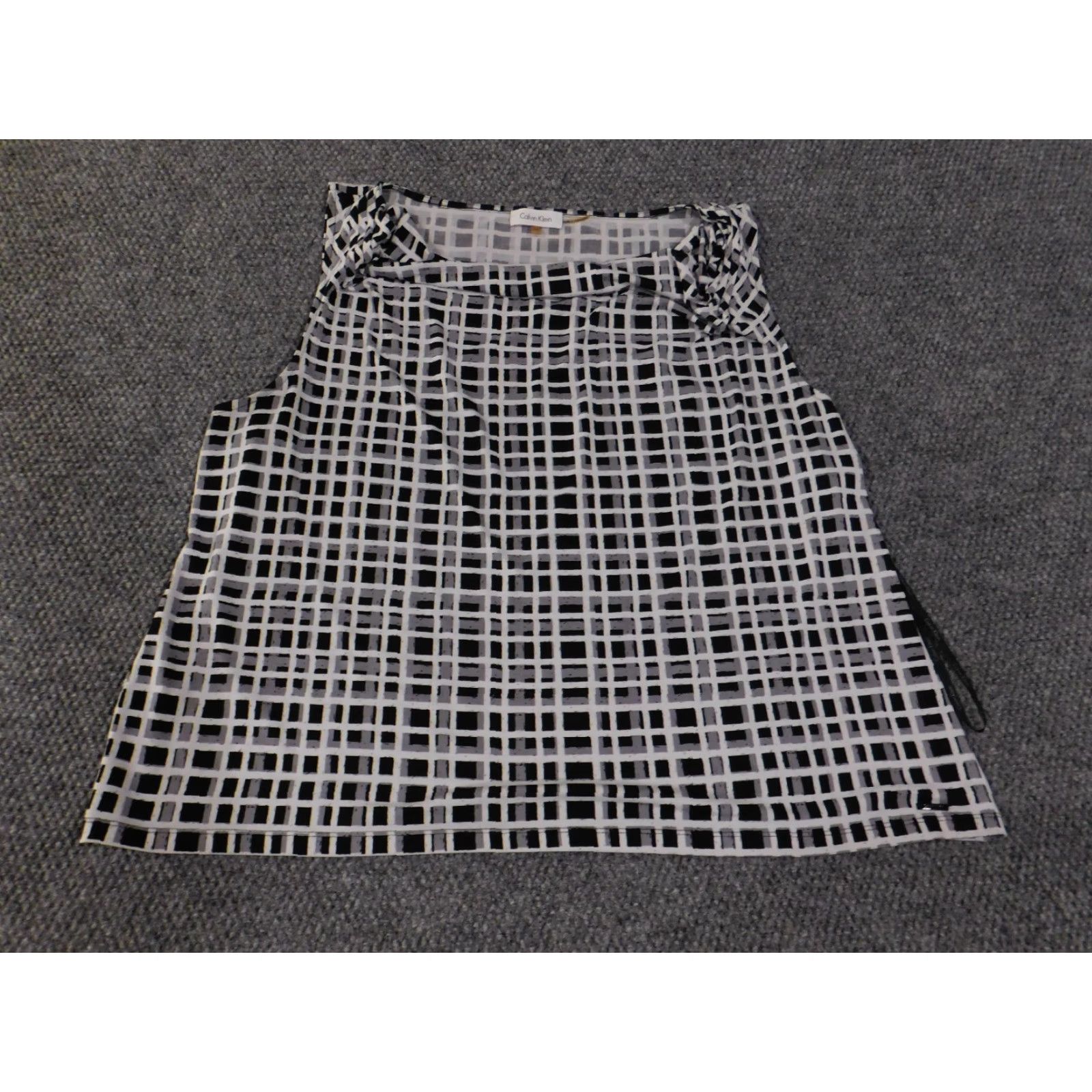 Calvin Klein Calvin Klein Blouse Womens 3X Sleeveless Geometric Print Black White Top Size XXL / US 16-18 / IT 52-54 - 4 Thumbnail