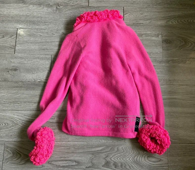 Walter Van Beirendonck Walter Van Beirendonck Pink circle knitted sweater jacket Size US XS / EU 42 / 0 - 9 Thumbnail