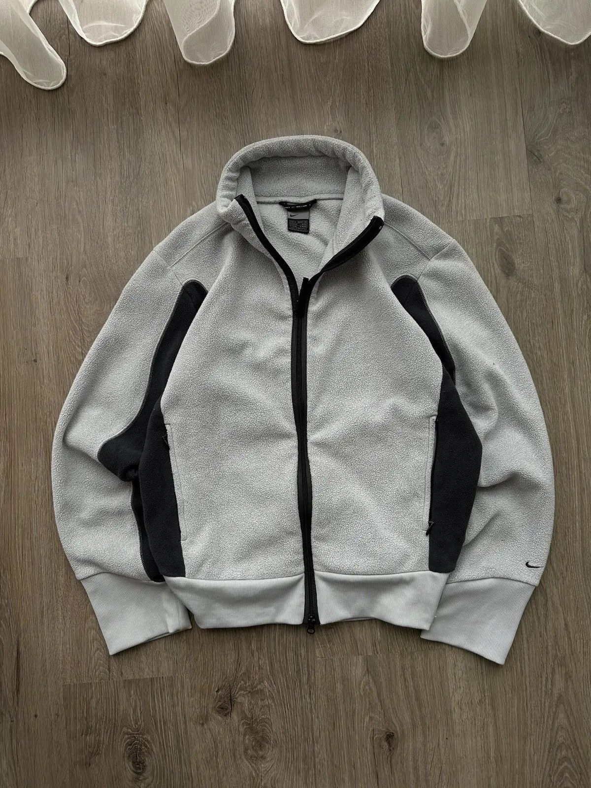 Nike × Nike ACG × Vintage Vintage Nike Full Zip Grey Big Logo Fleece Jacket Size US M / EU 48-50 / 2 - 1 Thumbnail