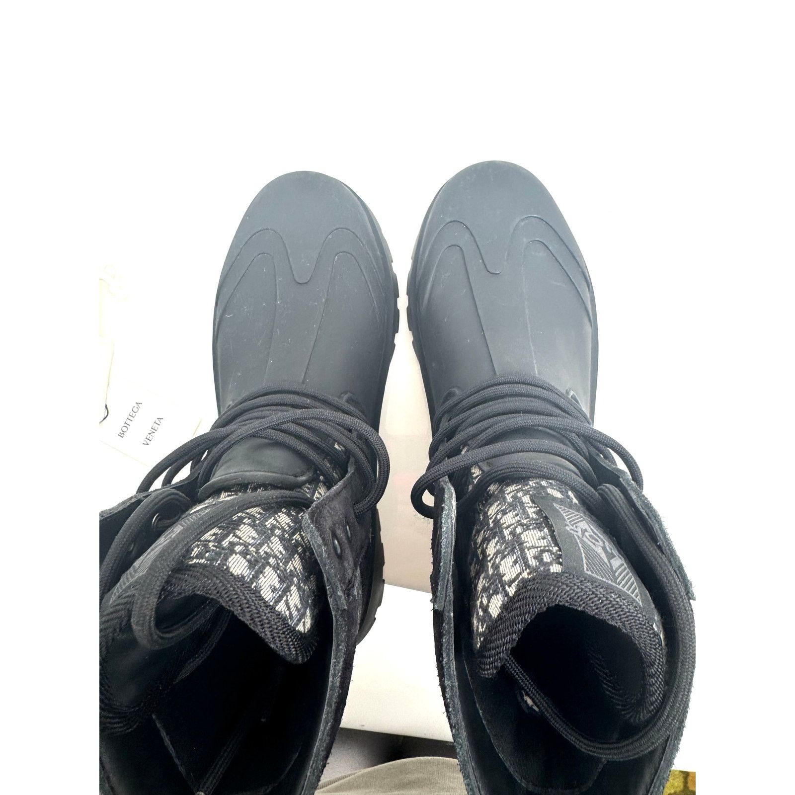 Dior Dior Garden Oblique Black/Beige Lace Up Combat Boots Size 41 Size US 8 / EU 41 - 19 Thumbnail