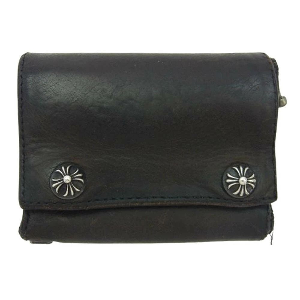 Chrome Hearts OFFER OK 🔥 CHROME HEARTS 3 FOLD CROSS BALL LEATHER WALLET Size ONE SIZE - 1 Thumbnail