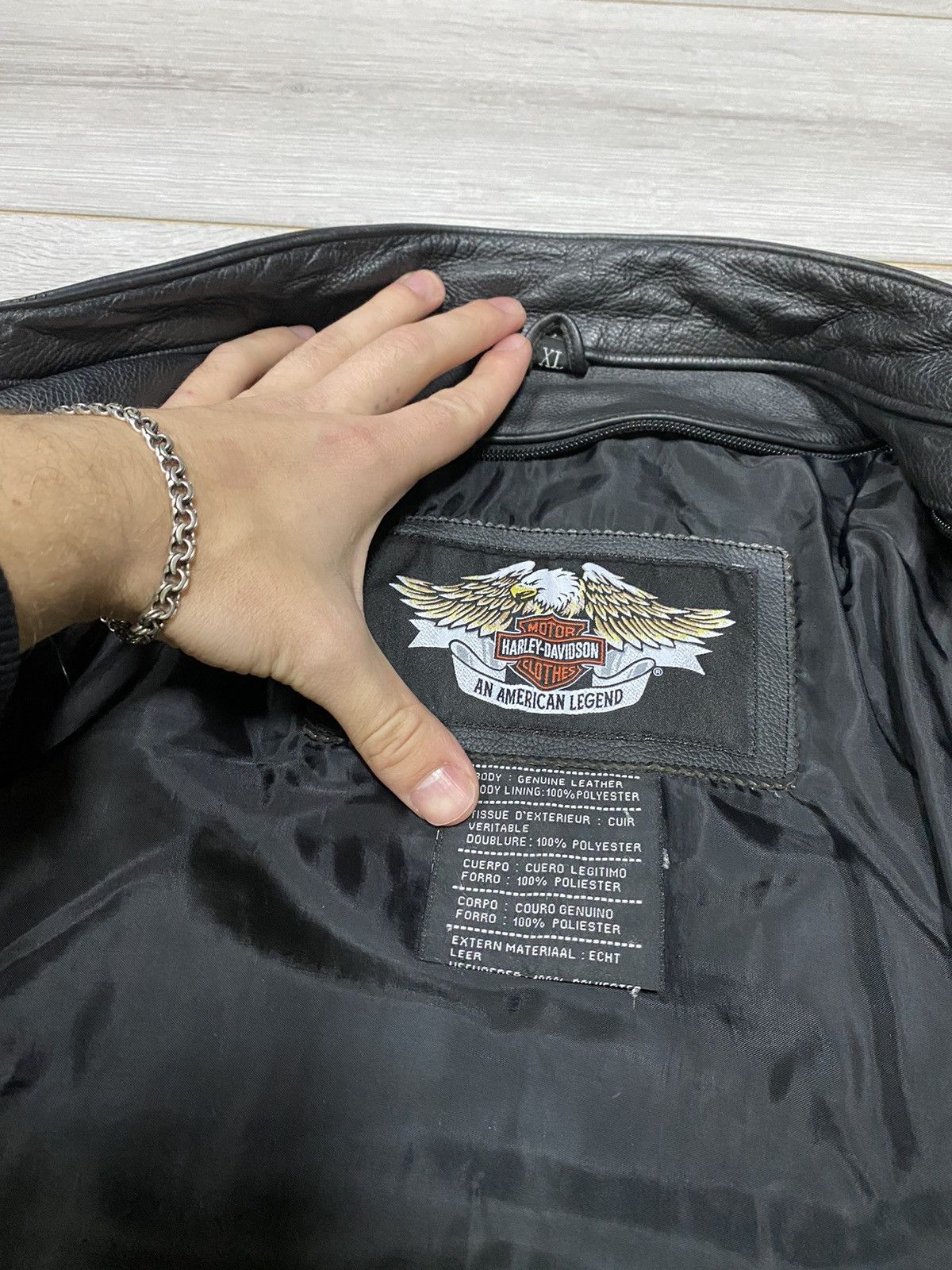 Vintage Harley Davidson big logo vintage leather racing jacket Size US XL / EU 56 / 4 - 7 Thumbnail