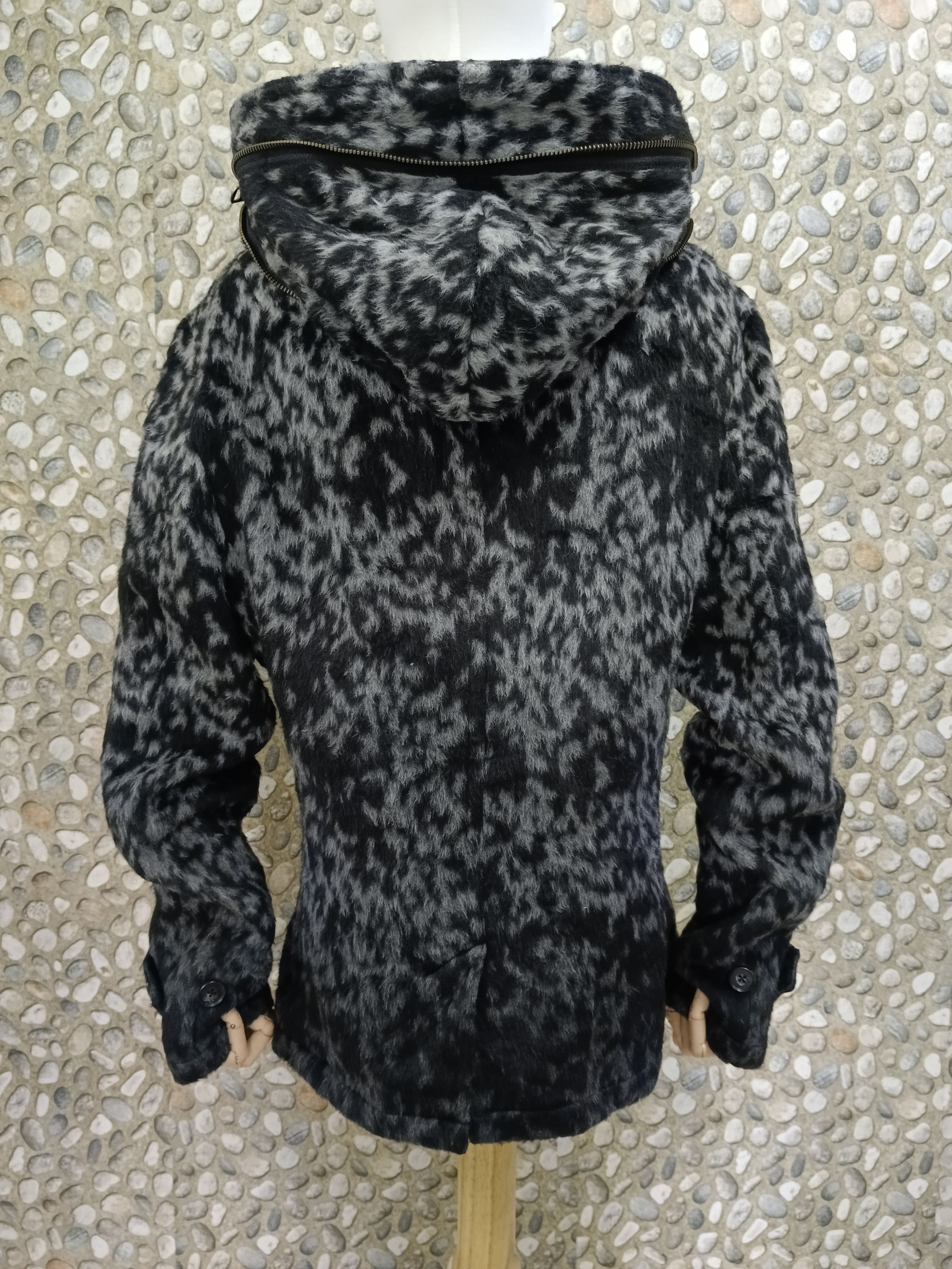 Tornado Mart Tornado Mart Print Leopard Hooded Double-Breasted Pea coat Size US M / EU 48-50 / 2 - 5 Thumbnail