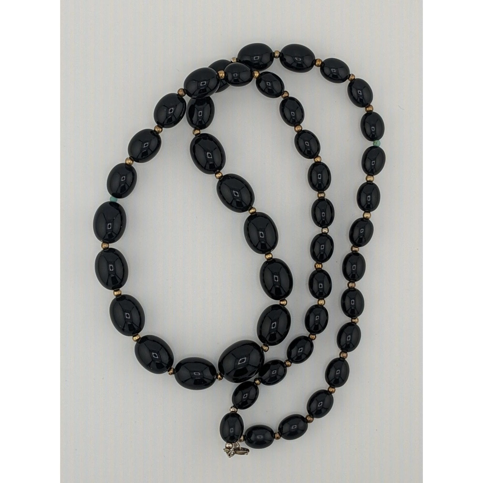 Other Vintage Gothic Black Beaded Necklace With Silver Tone Accent Size ONE SIZE - 2 Thumbnail