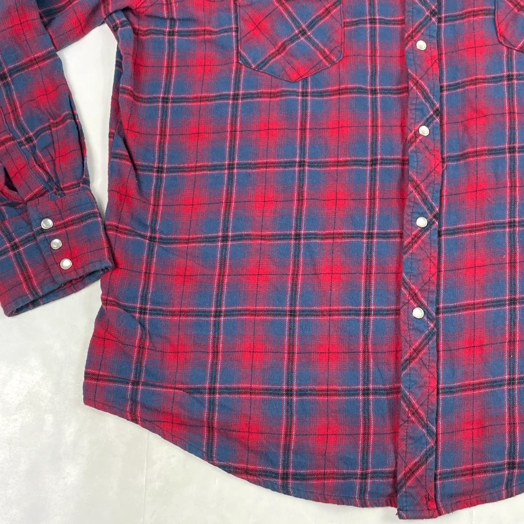 Wrangler Wrangler Shirt Mens XL Red Wrancher Pearl Snap Flannel Western Cowboy Shirt Size US XL / EU 56 / 4 - 7 Thumbnail