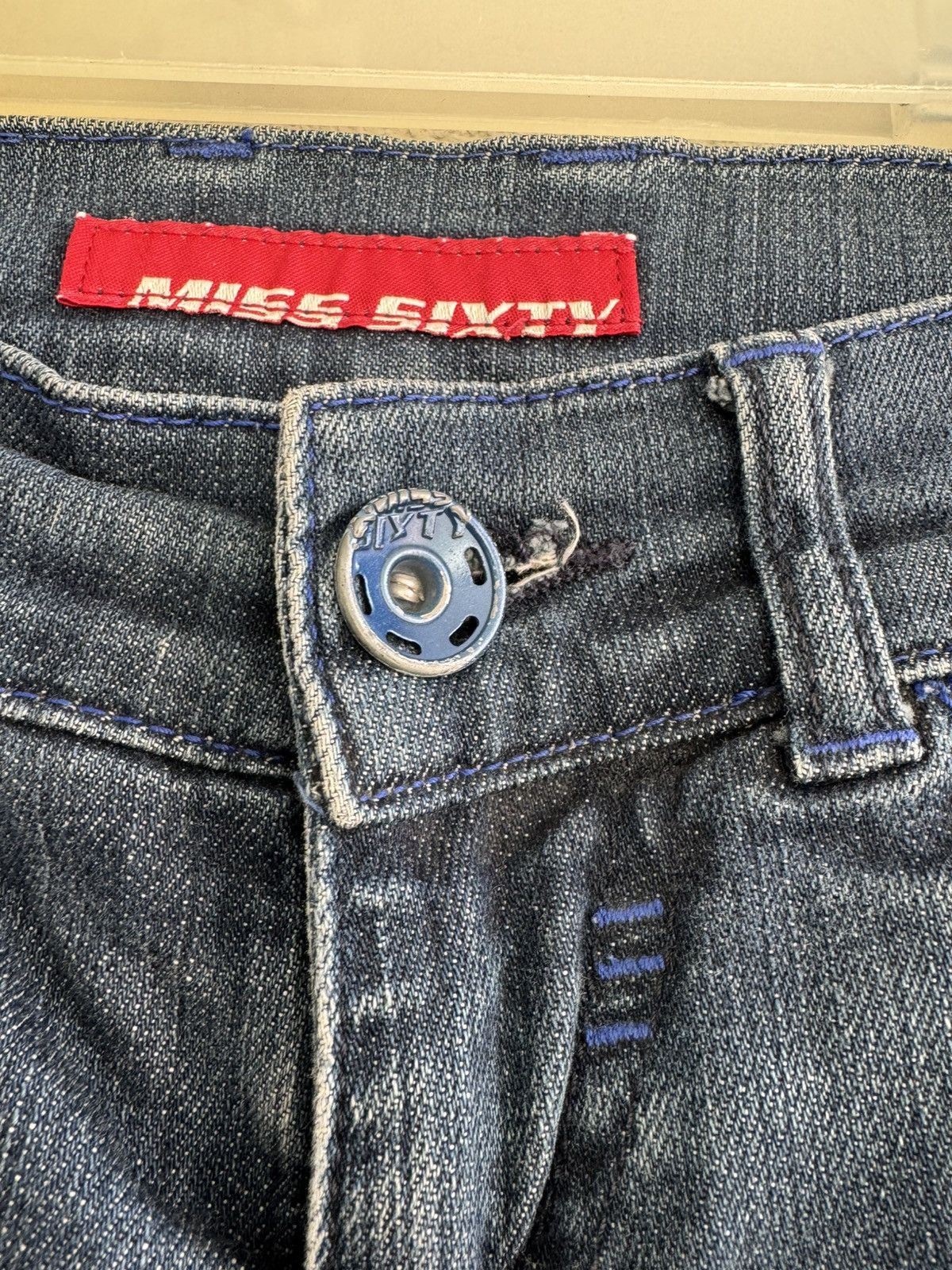 Miss Sixty Miss Sixty Girls Jeans Age 12 Blue Denim Y2K Size 24" / US 00 / IT 34 - 4 Thumbnail