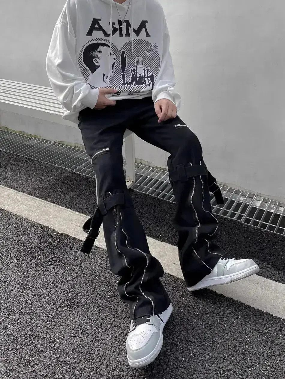 Japanese Brand Hip Hop Personalized Zipper Micro Horn Jeans Size US 30 / EU 46 - 1 Thumbnail