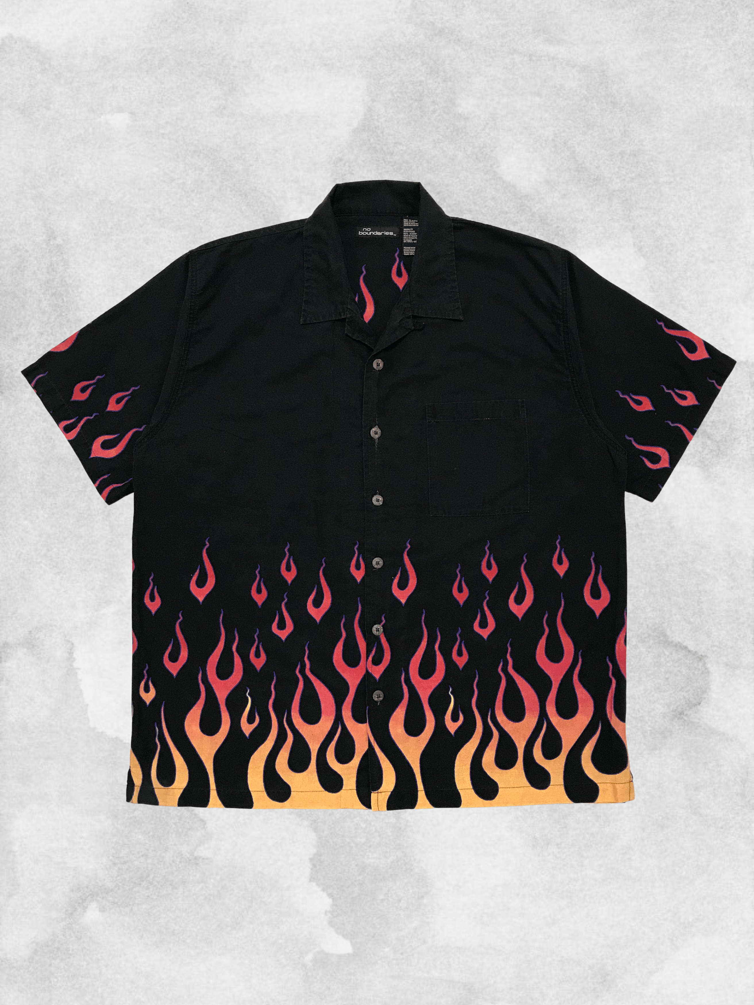 Vintage Vintage Fire Crazy Shirt Hawaiian 90s Art Streetwear Asap Size US XL / EU 56 / 4 - 1 Thumbnail