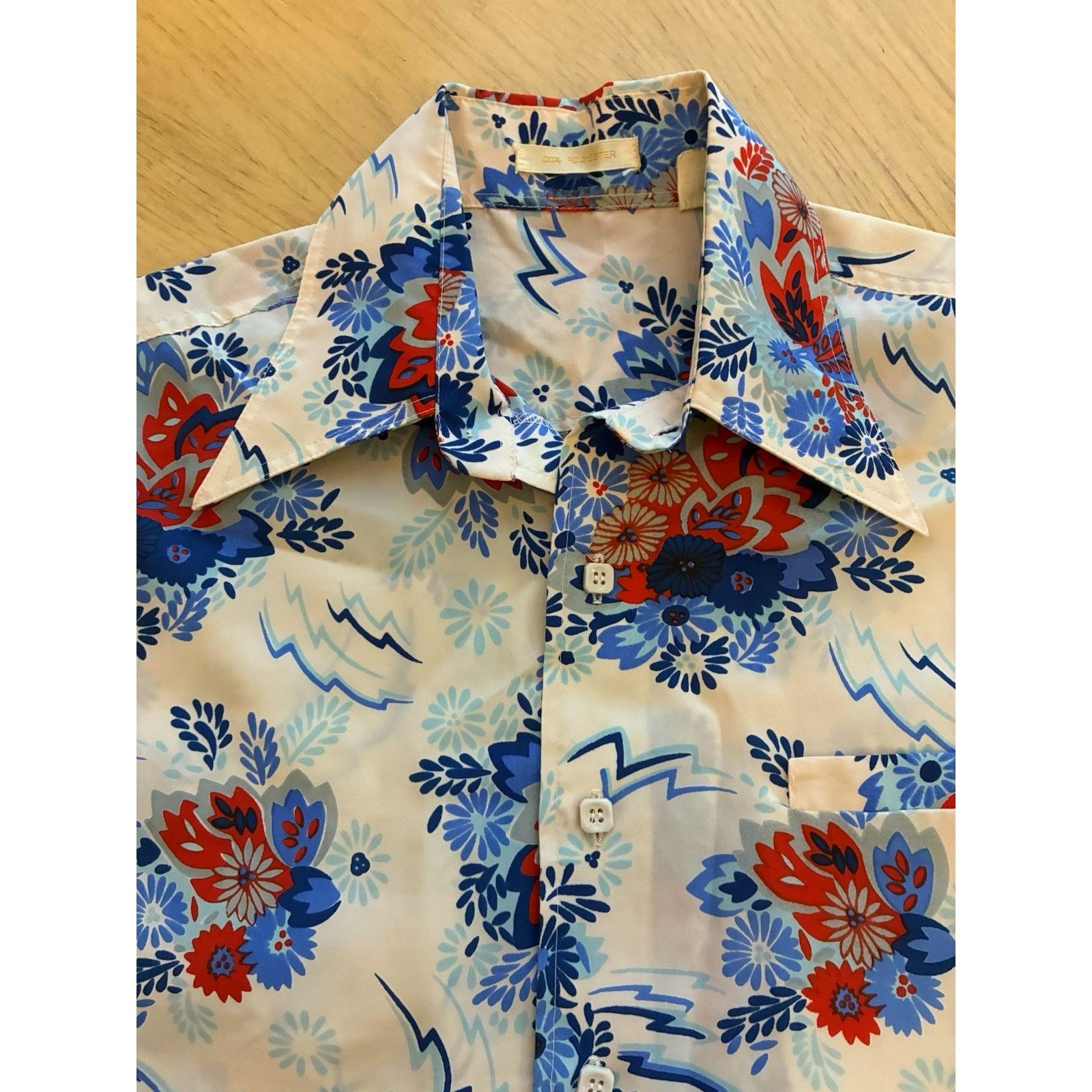 Other Vtg 70s Floral Disco Shirt Men M Rockabilly Butterfly Dagger Size US M / EU 48-50 / 2 - 3 Thumbnail