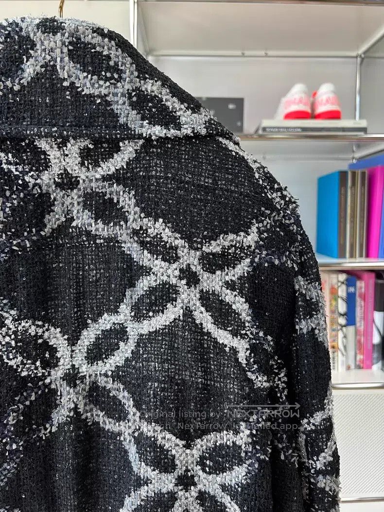 Chanel Chanel 18B black and white glitter clover beaded jacket Size XS / US 0-2 / IT 36-38 - 6 Thumbnail