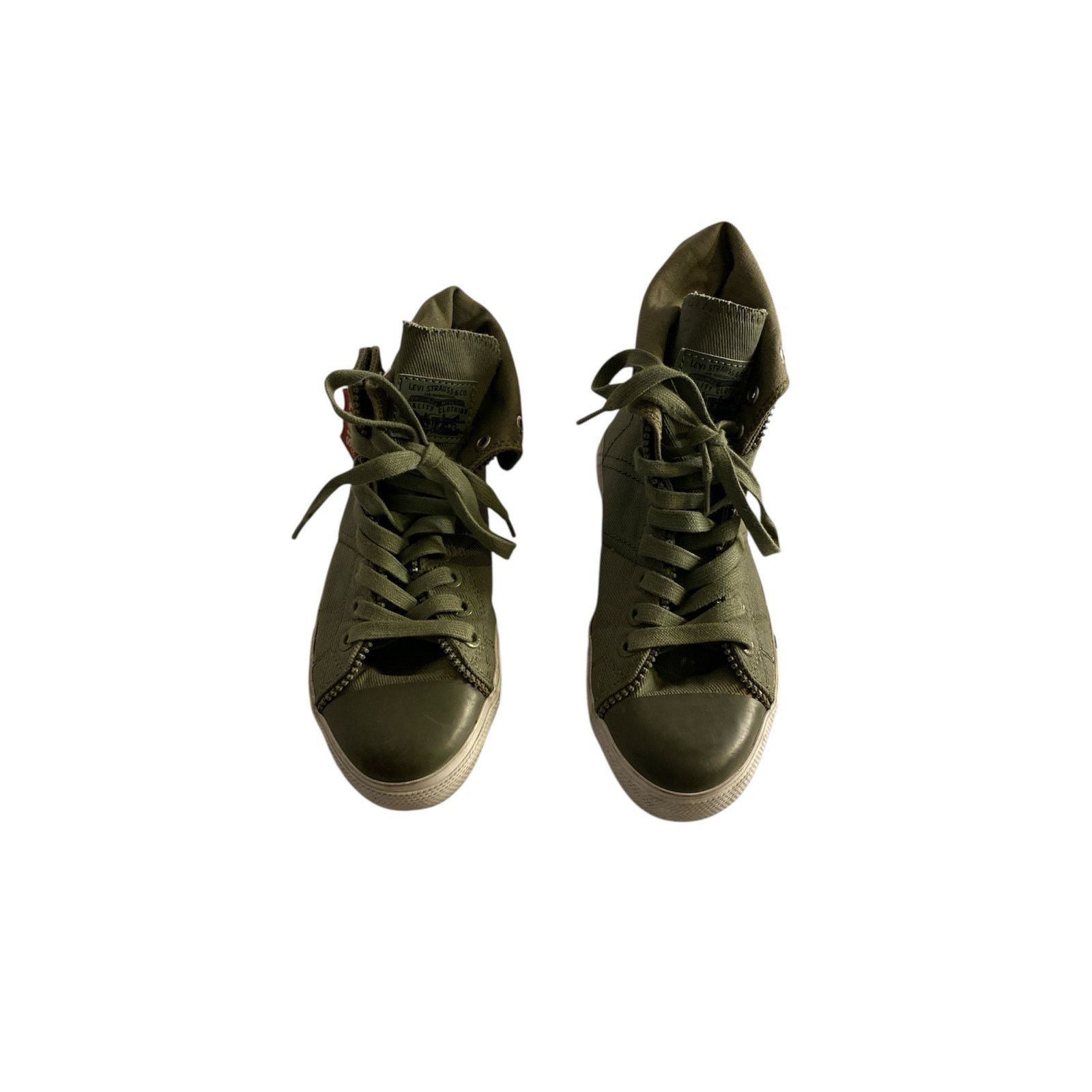 Levi's Army Green Canvas High Top Sneakers Levi’s Size 7.5 Size US 7.5 / IT 37.5 - 2 Thumbnail