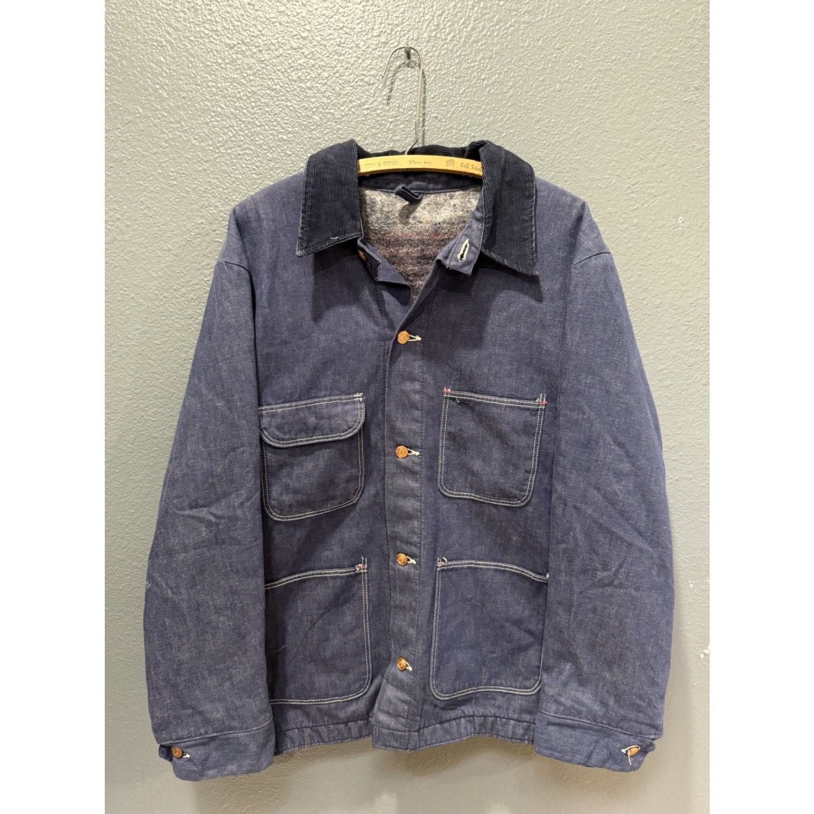 Vintage VINTAGE Blue Bell Coat Denim Cotton Chore Blue Lined 70s 44 Men’s Sz 44 Overcoat Size US S / EU 44-46 / 1 - 4 Thumbnail