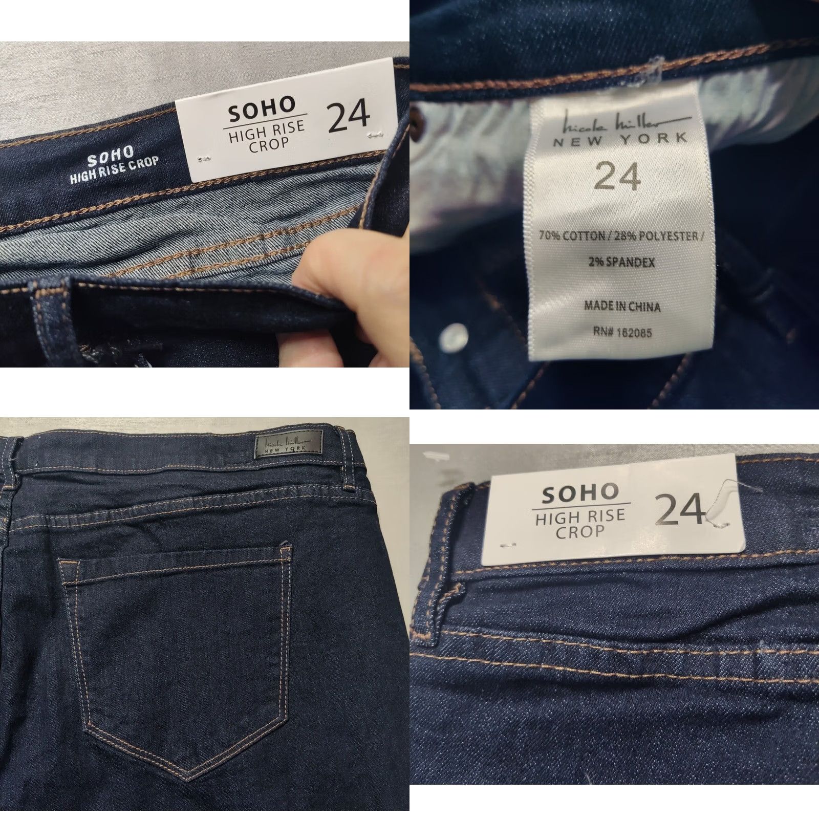 Nicole Miller VINTAGE NICOLE MILLER SOHO HIGH RISE CROP Jeans Women Plus Size 24 Dark Wash Denim NEW Size 42" / US 20 - 9 Thumbnail