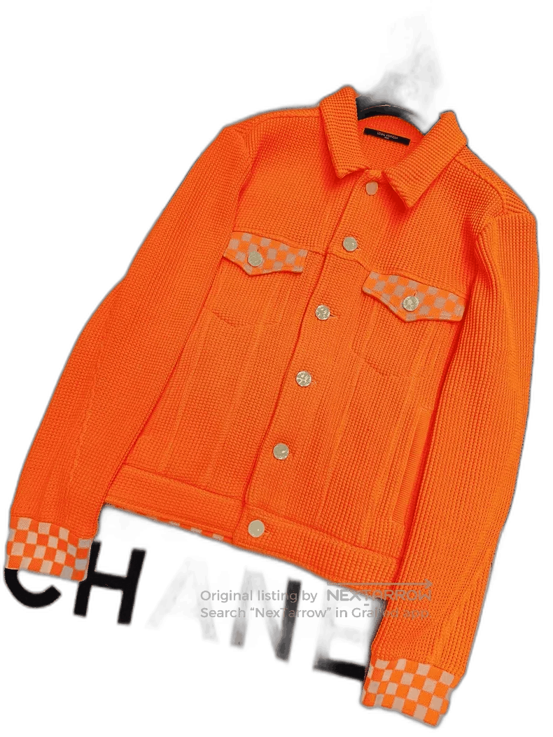Orange Waffle Knit Jacket Size M.