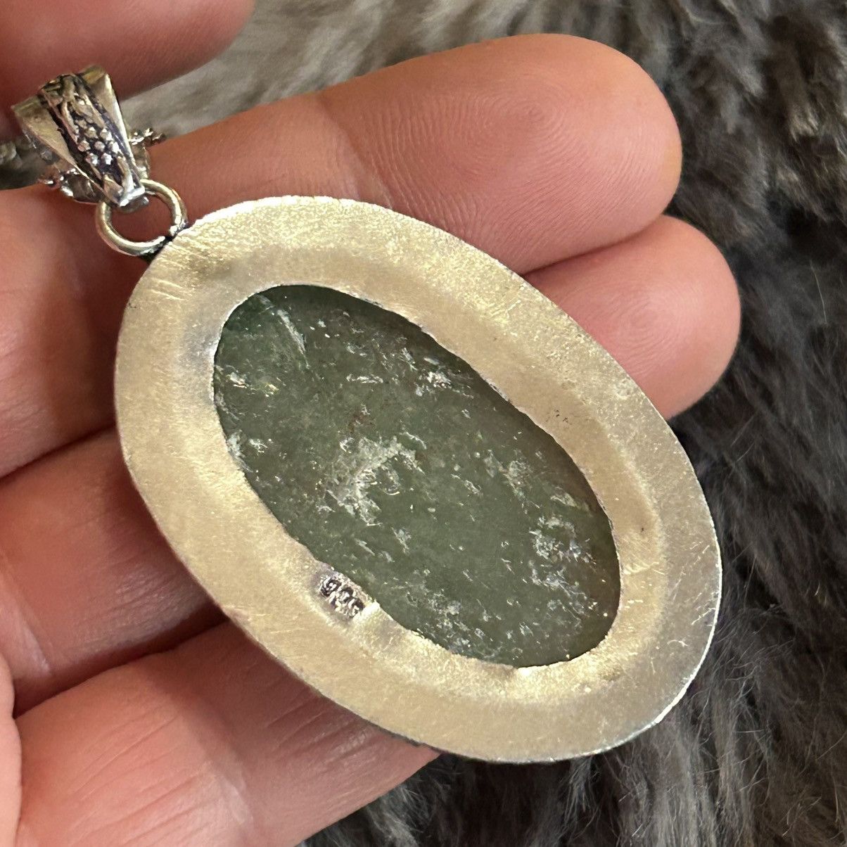 Handmade Handcrafted framed oval aventurine 925 sterling necklace Size ONE SIZE - 8 Thumbnail
