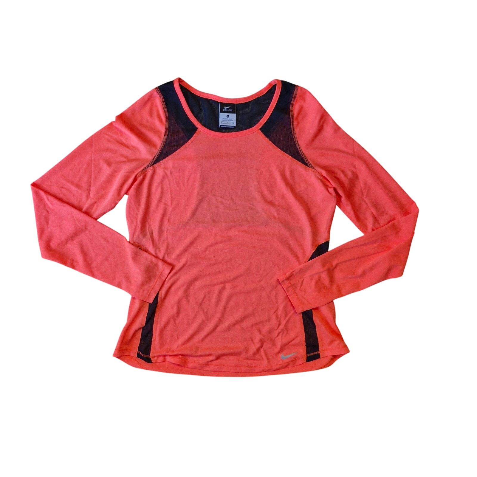 Nike Nike Women’s Dri‑Fit Orange Black Mesh Long Sleeve Size S Size S / US 4 / IT 40 - 1 Thumbnail