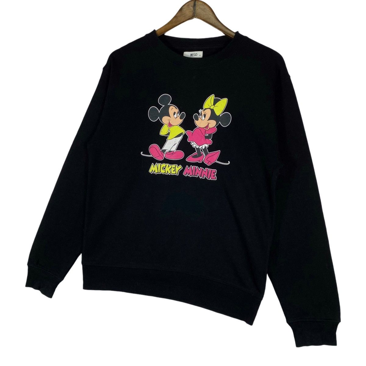 Mickey Mouse × Vintage Vintage Wego Mickey Mouse Sweatshirt Crewneck Black Pullover Size M / US 6-8 / IT 42-44 - 3 Thumbnail