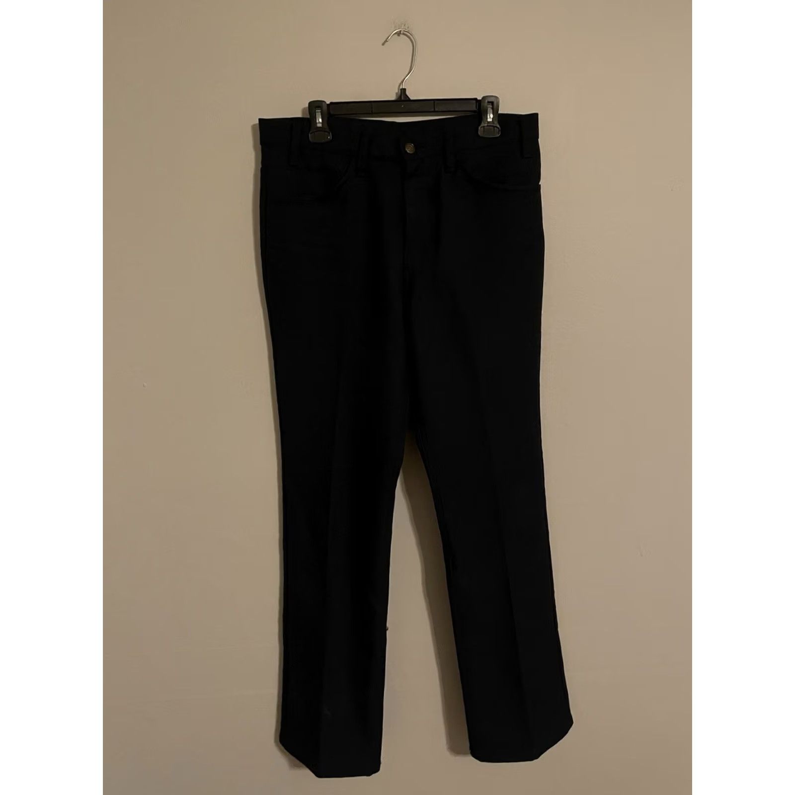 Levi's VINTAGE Levi's Dacron Polyester Made in USA Navy Blue Pants Jeans - Men's 35x34 Navy Blue Levi's Jeans Regular 35 Inseam 34 Vintage USA Mens Clothing Size US 35 - 3 Thumbnail