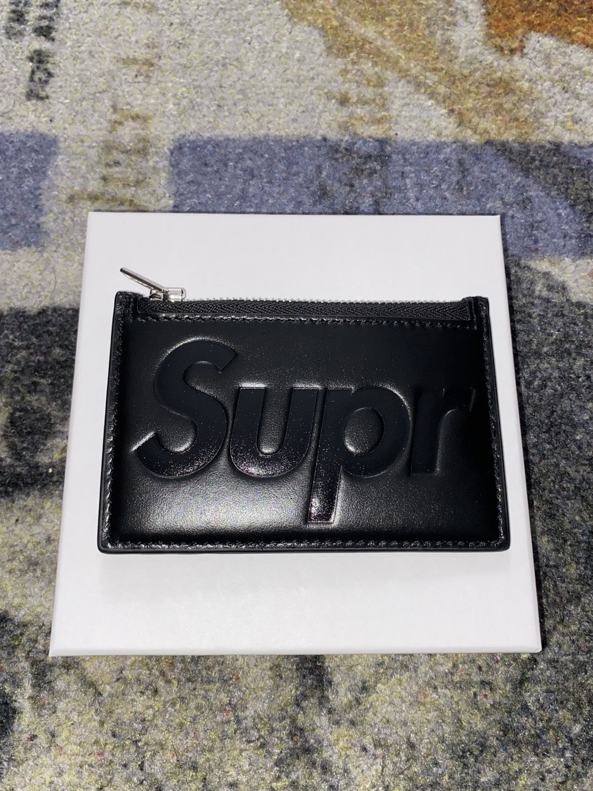 Supreme Leather Zip Card Holder 