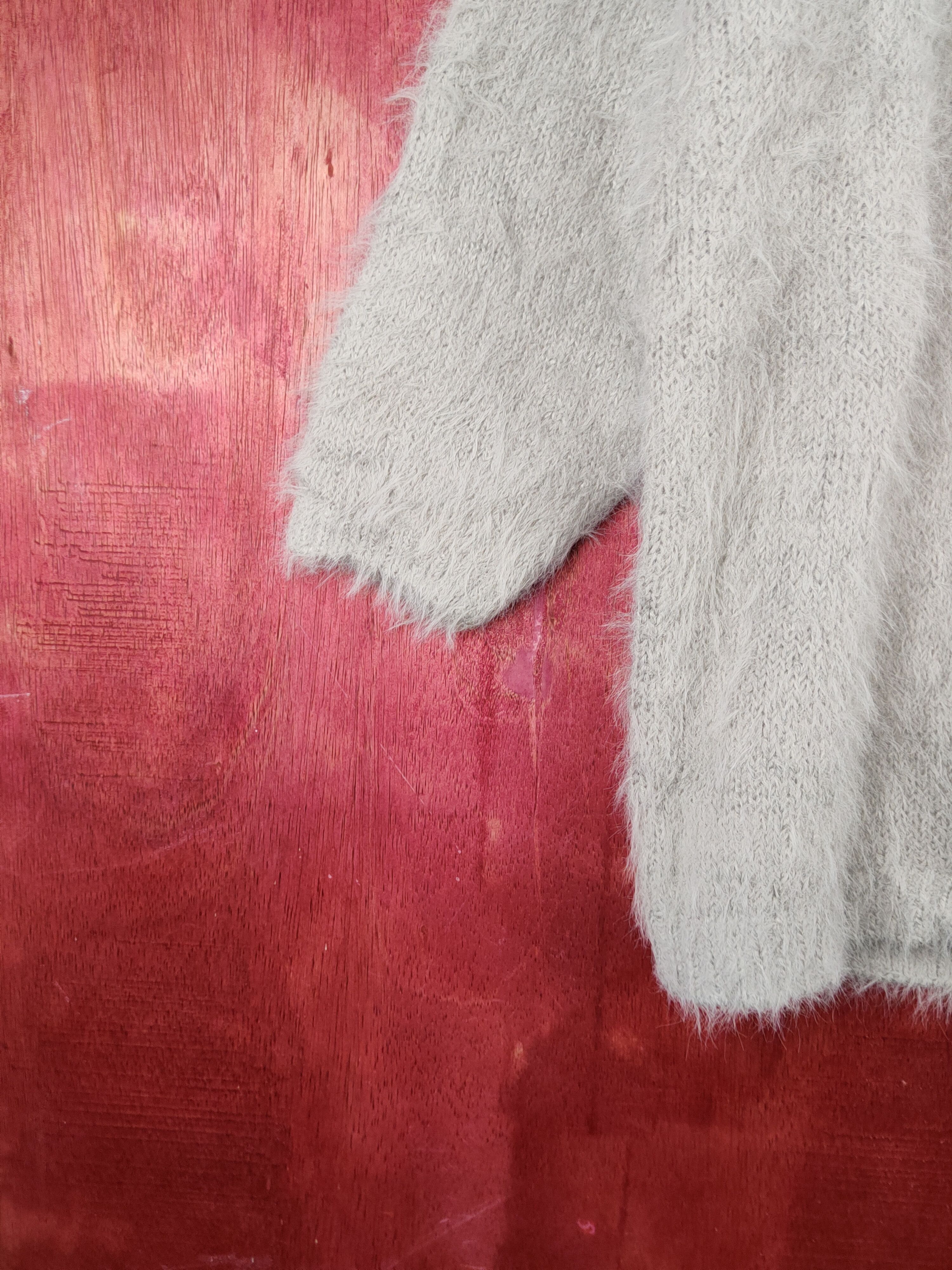Vintage Lepsim Gray Shag Shaggy Fur Mohair Knitwear Cardigan #S1942 Size M / US 6-8 / IT 42-44 - 4 Thumbnail