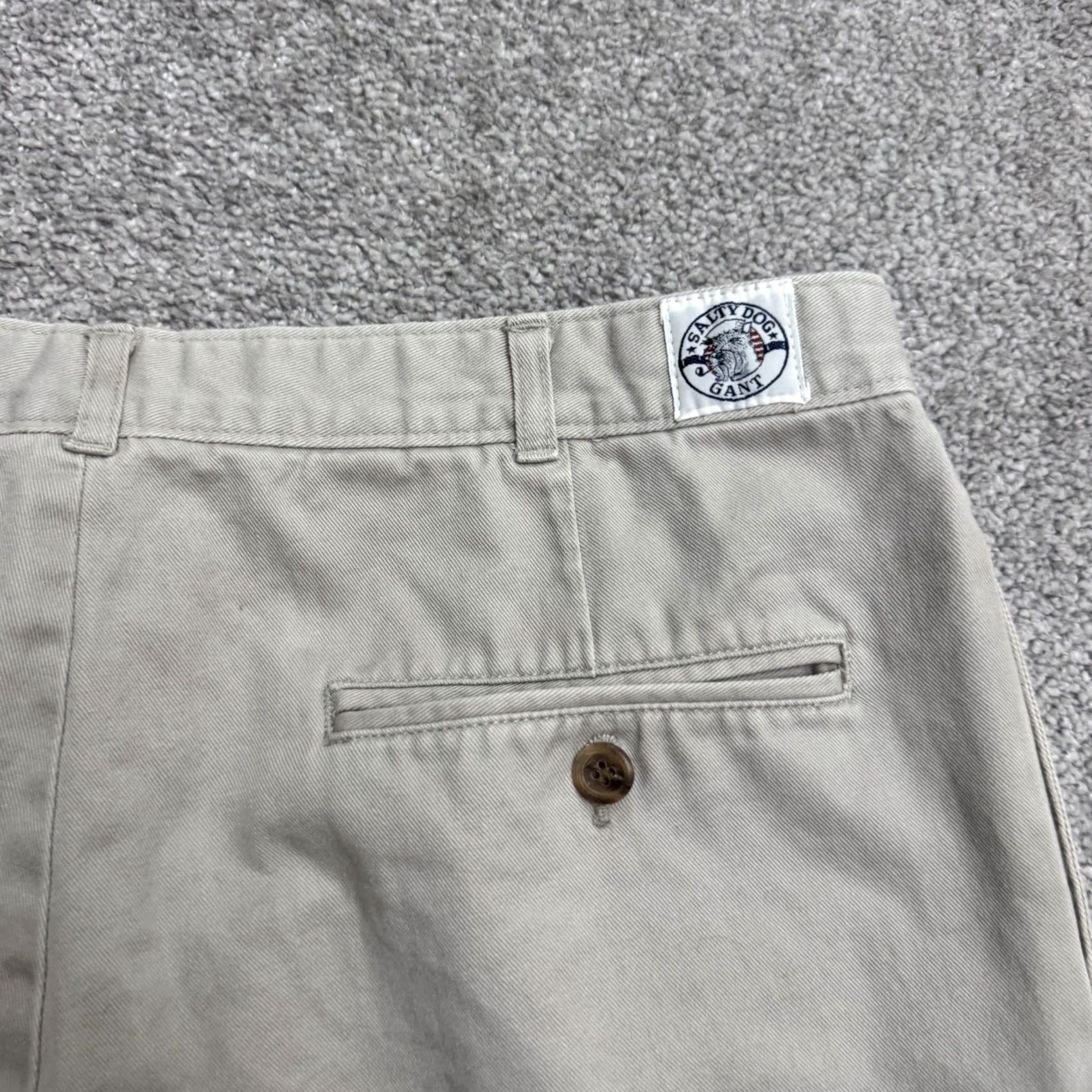 Gant VINTAGE Gant Chino Pants Mens 33 Gray Pleated Front Straight Leg Twill Size US 33 - 4 Thumbnail