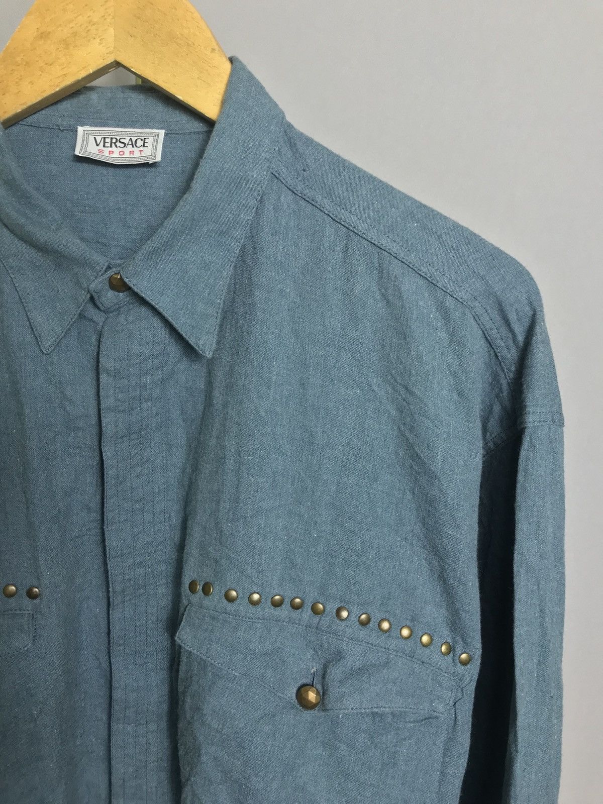 Versace × Vintage Versace Sport shirt long sleeve cotton blue luxury western Size US L / EU 52-54 / 3 - 4 Thumbnail