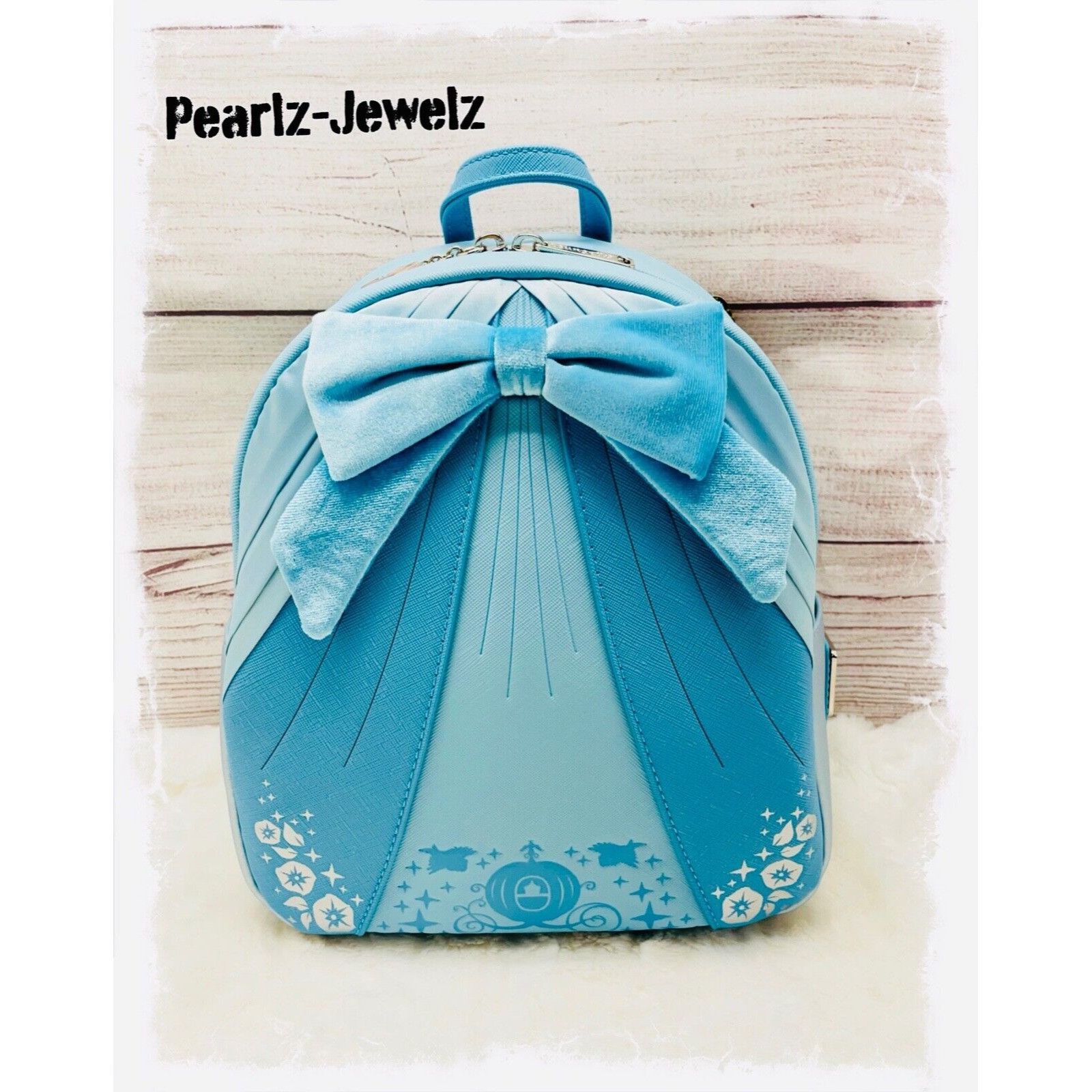 image of Loungefly Disney Princess Cinderella Blue Dress Bow Mini Bac, Women's