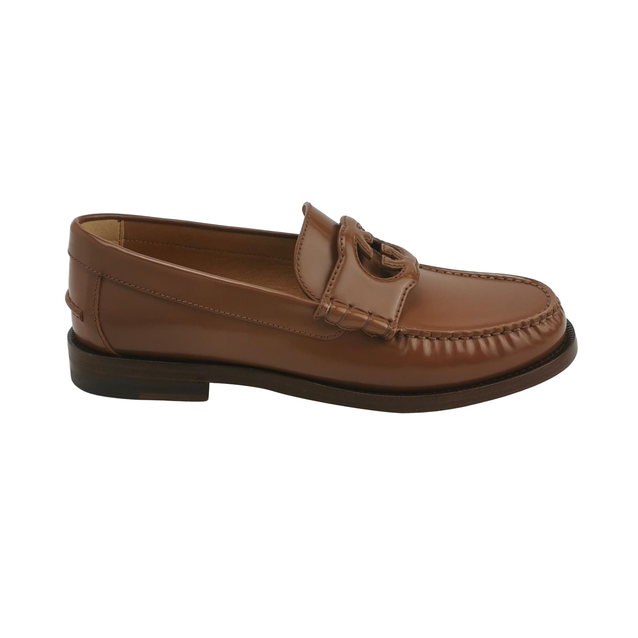 Gucci Gucci Interlocking G Leather Loafers 40 Size US 10 / IT 40 - 1 Thumbnail