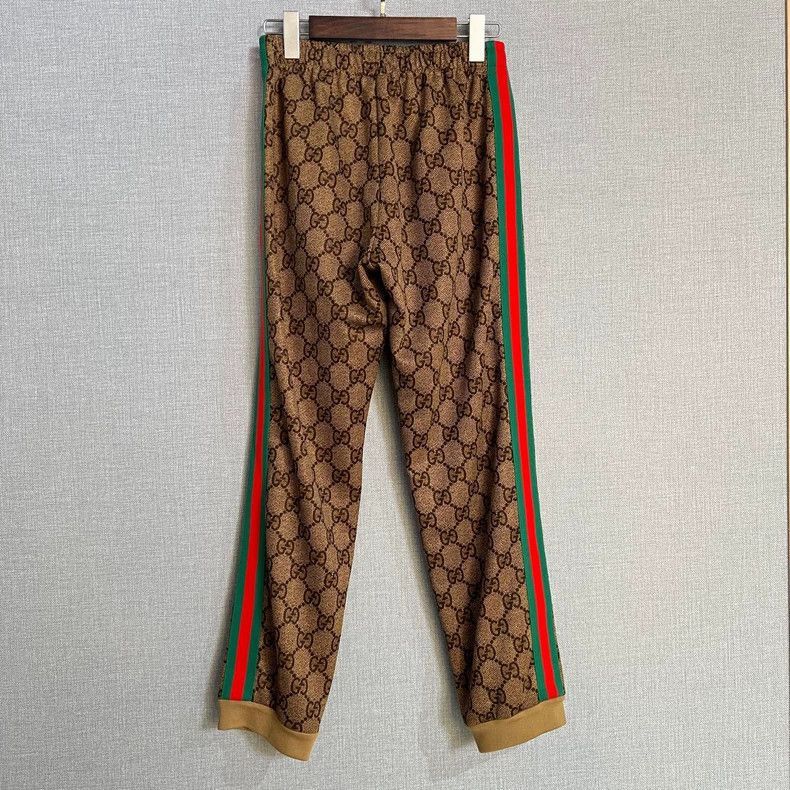 Gucci Gucci Brown Logo Print Sports Pants-2506 Size 22" - 2 Thumbnail