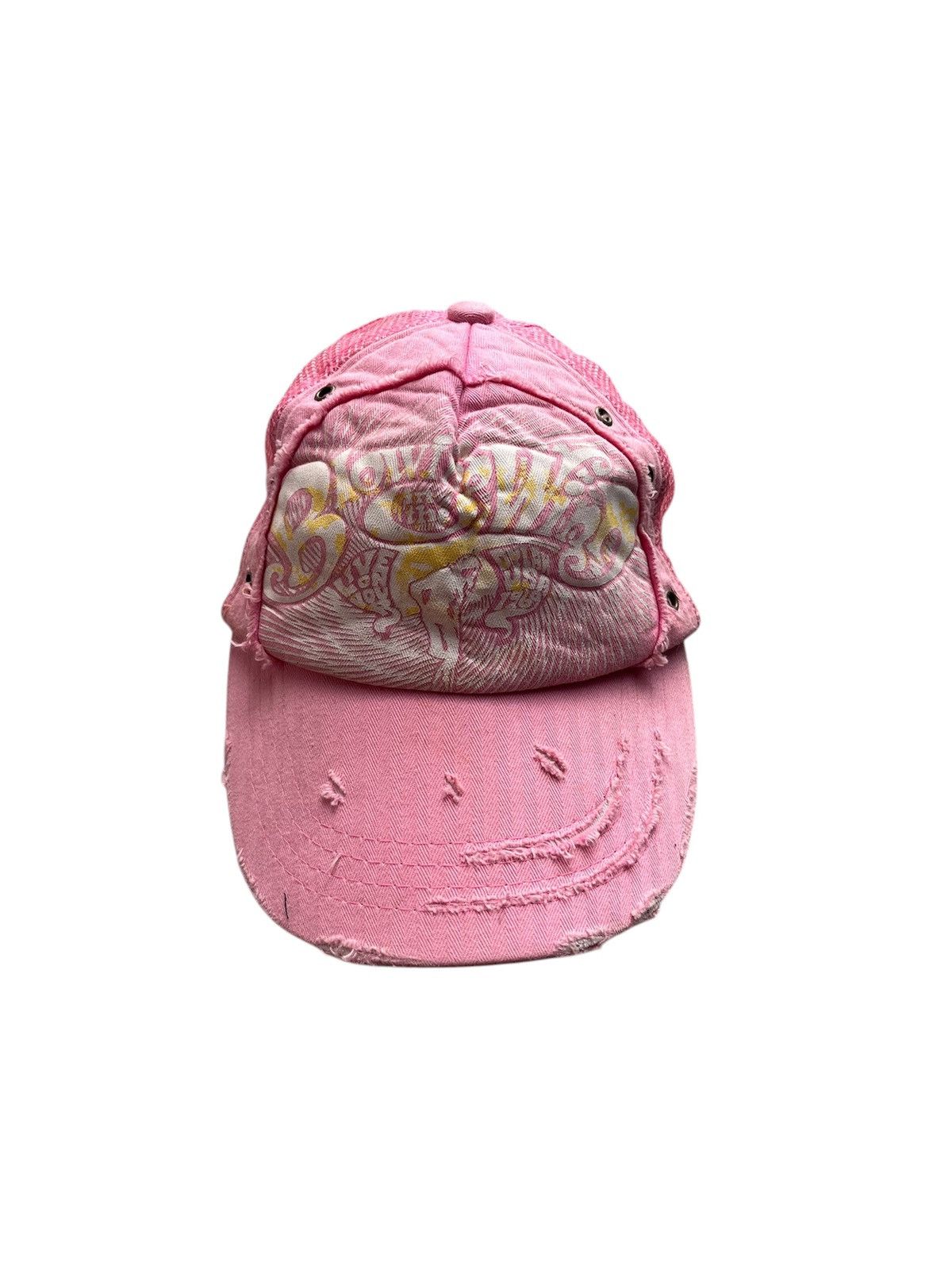 Japanese Brand Y2K HAT FAMILY POEM WOMEN HYSTERIC TRUCKER HAT PINK PUNK Size ONE SIZE - 1 Thumbnail