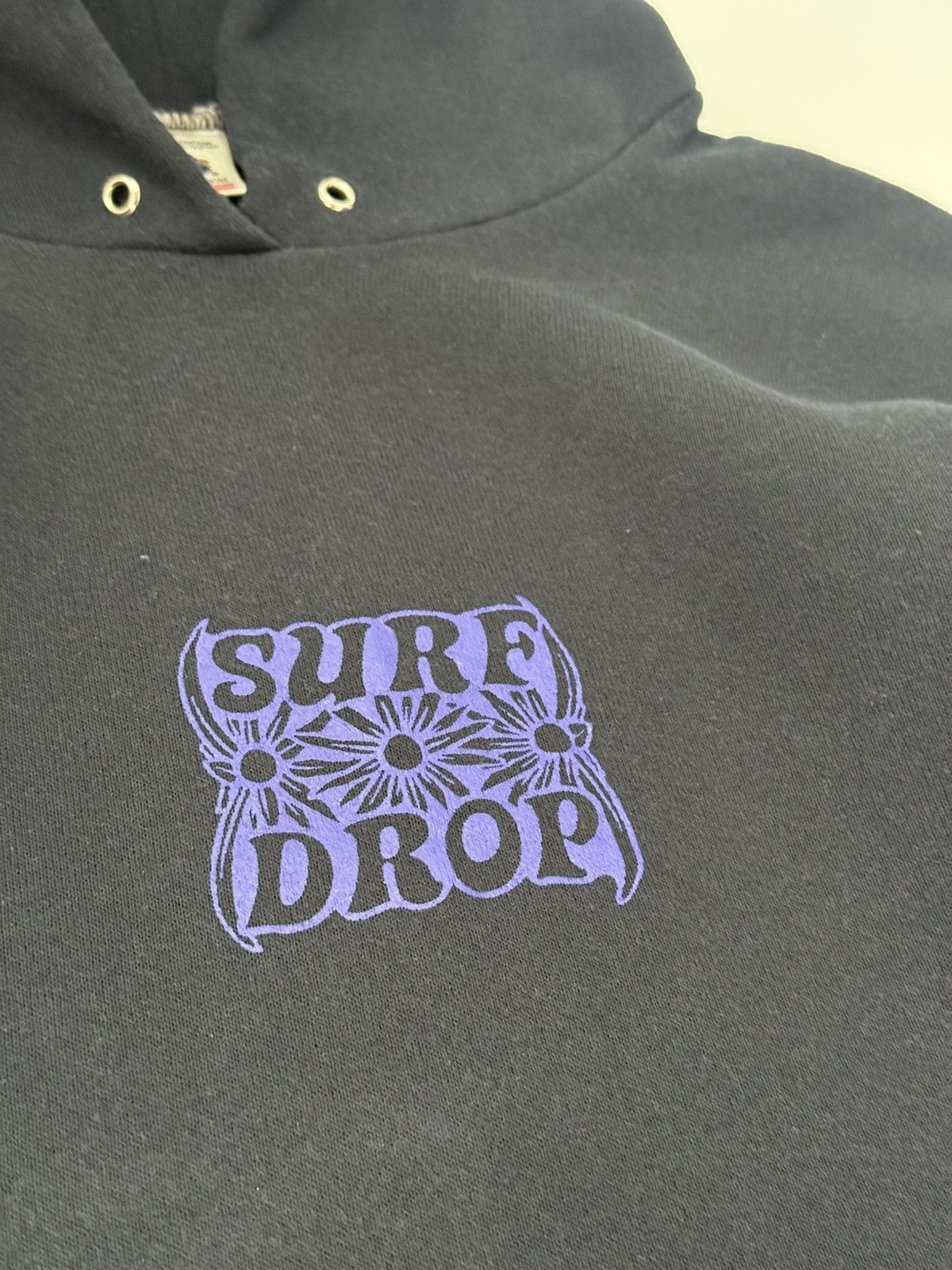 Vintage 🔥 Vtg Surf Drop Hoodie in Black Psychedelic Surf Streetwear Size US L / EU 52-54 / 3 - 5 Thumbnail