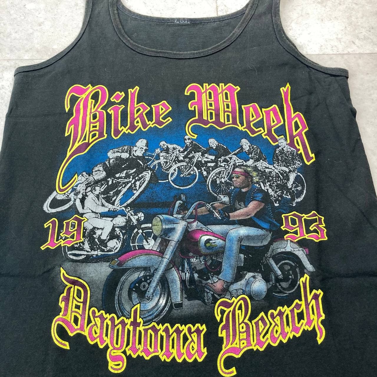 Vintage Vintage 90s Daytona Beach Bike Week Motorcycle Tank Top Size US M / EU 48-50 / 2 - 2 Thumbnail