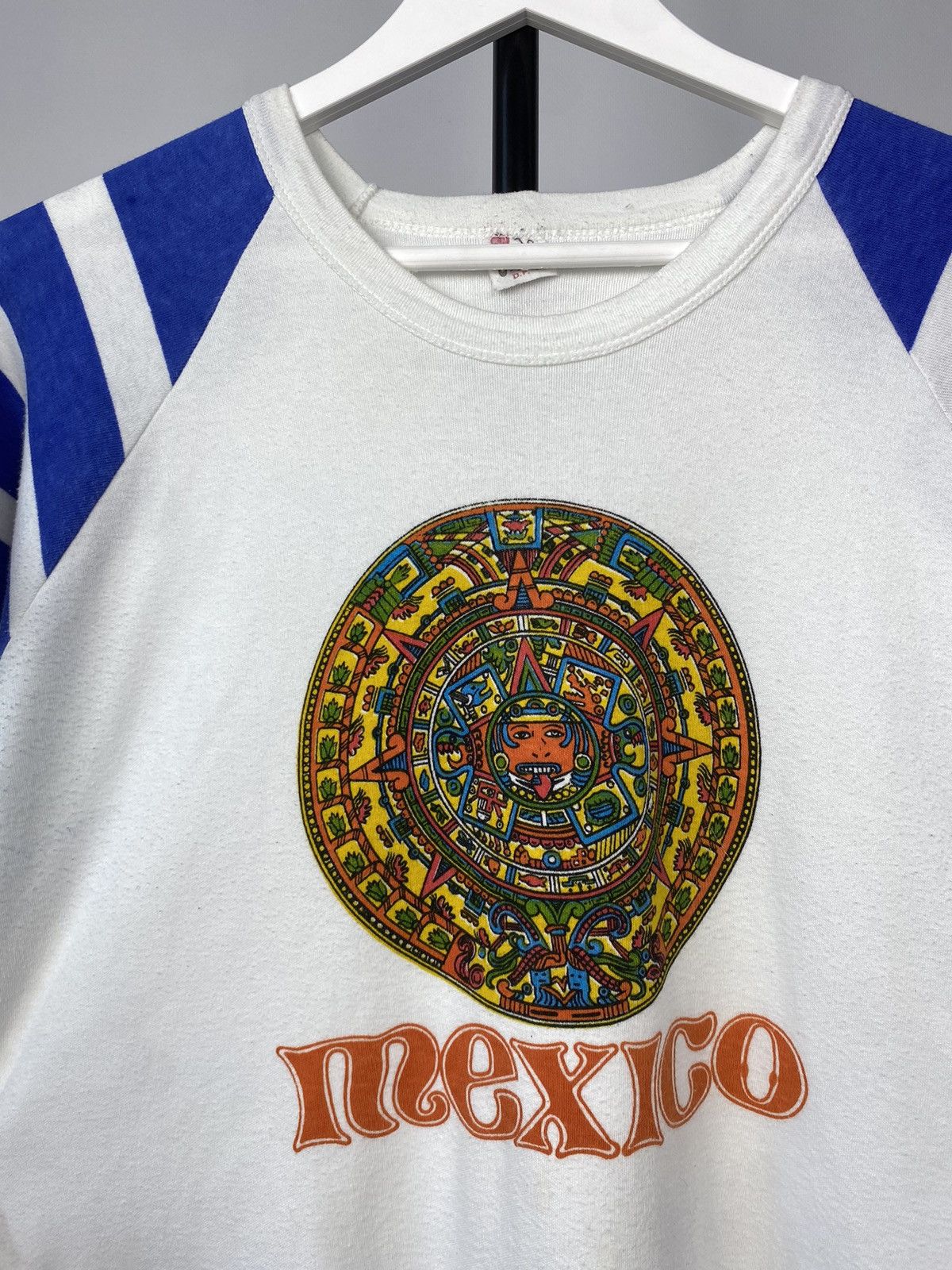 Band Tees × Vintage Vintage 80-90s Aztec ART Mexico single stitch T-Shirt Size US S / EU 44-46 / 1 - 8 Thumbnail