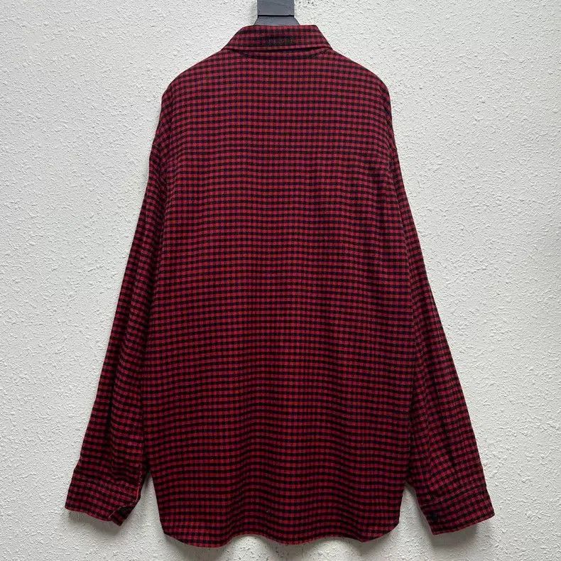 Balenciaga Balenciaga Double-Sided Red Flannel Plaid Form-Fitting Shi Size US XS / EU 42 / 0 - 2 Thumbnail