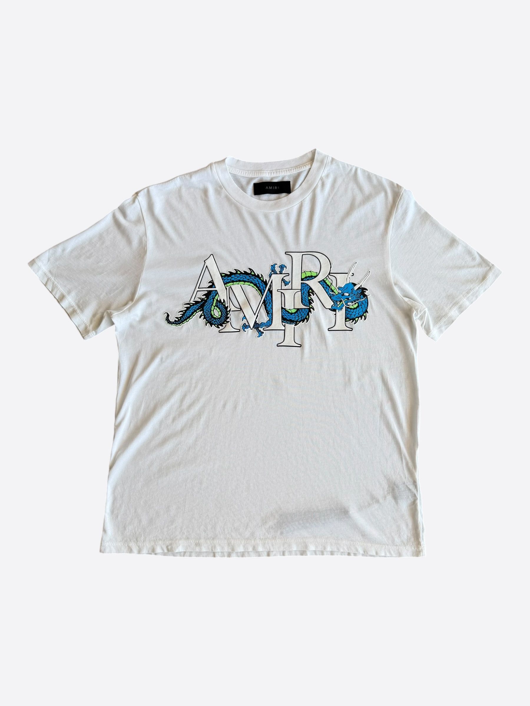 Amiri Amiri White & Blue Dragon Logo T-Shirt Size US XXL / EU 58 / 5 - 1 Thumbnail