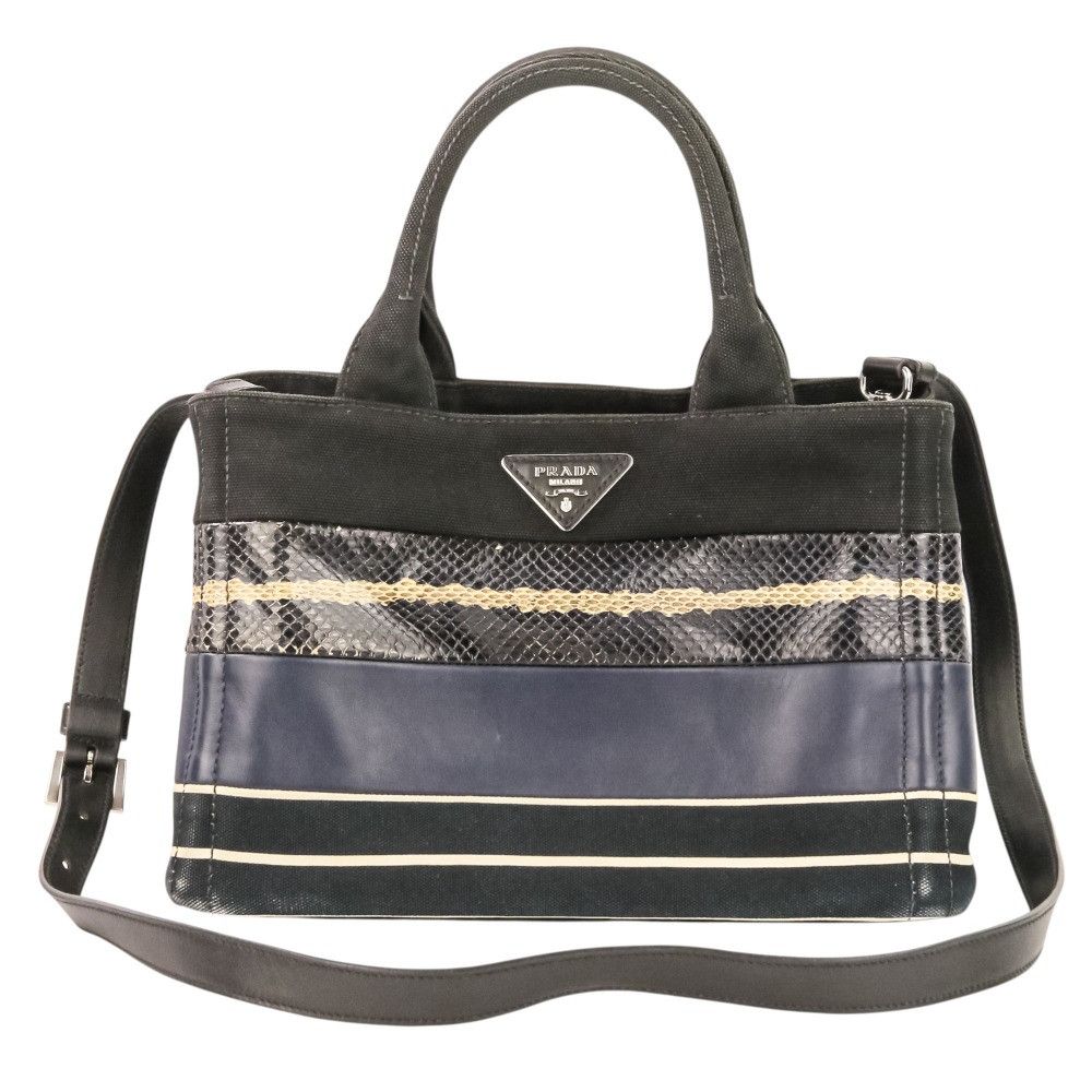 Prada Prada Prada Canapa Patchwork 2way bag Textile Handbag 1BG439 DUTY FREE for USA Size ONE SIZE - 1 Thumbnail