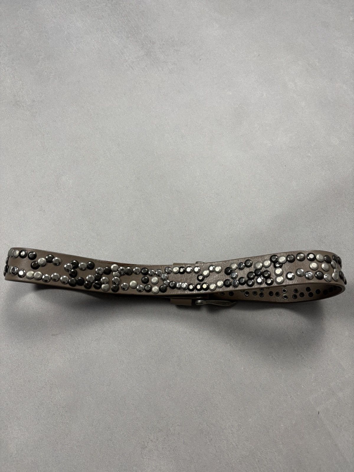 Hysteric Glamour Vintage Leather Belt Style Metal Parts Rhinestones Style Wit Size ONE SIZE - 3 Thumbnail