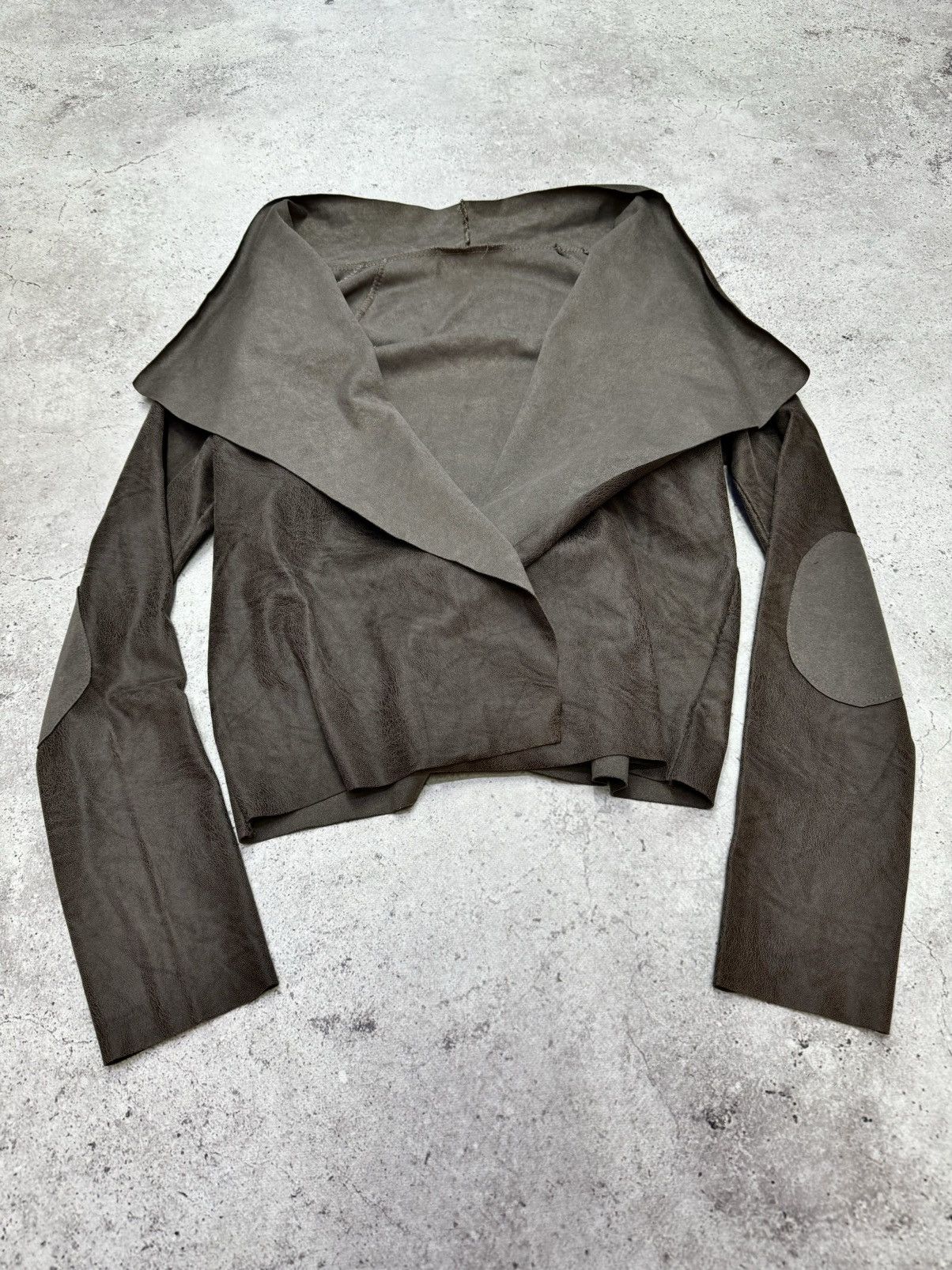 Rick Owens Vintage Suede Big Open Neck Rick Owens Style Jacket Size US S / EU 44-46 / 1 - 1 Thumbnail