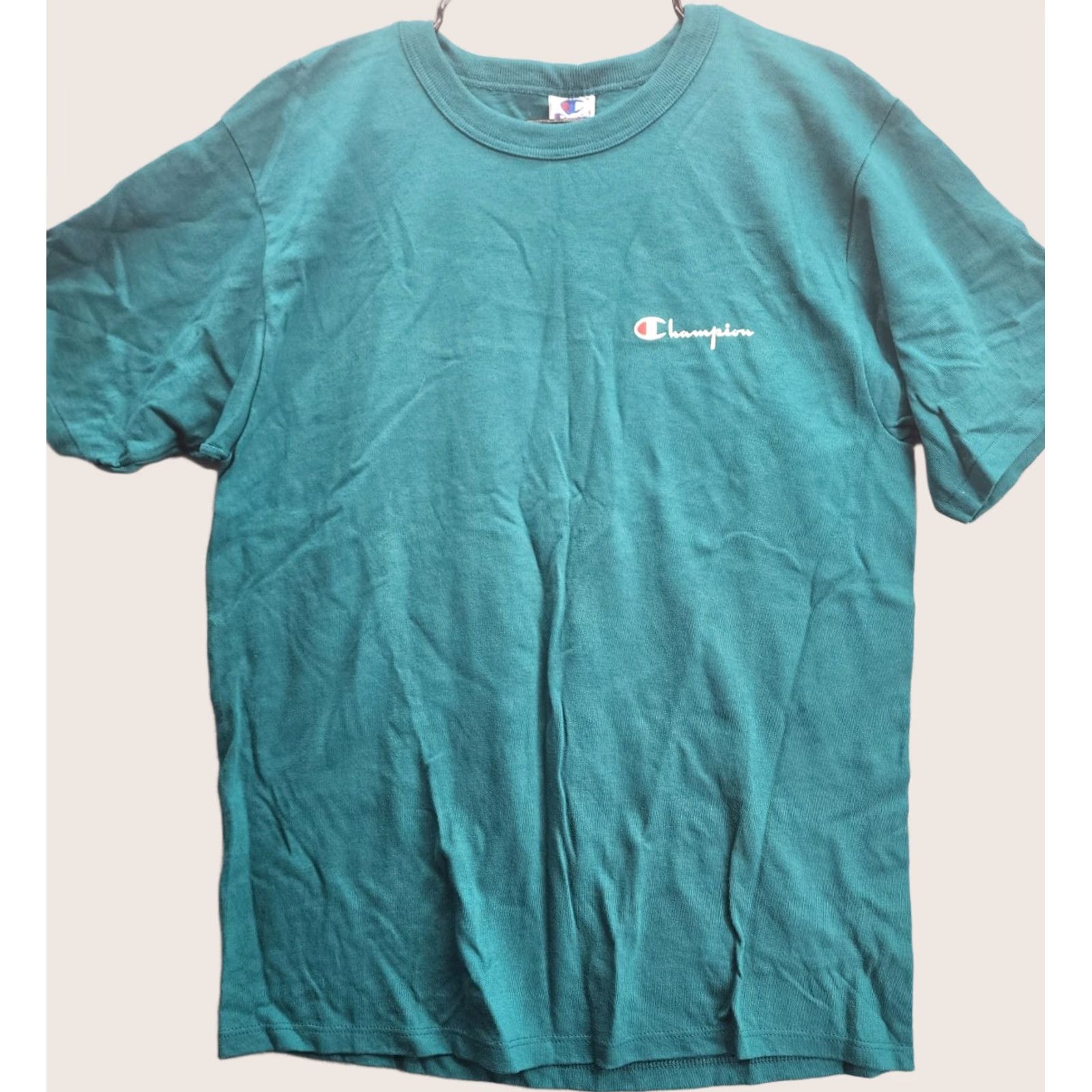 Champion VINTAGE Champion T-Shirt Men XL Sea Green 90s Single Stitch Blank Tee USA Blank Logo Crew Neck Short Sleeve Shirts Size US XL / EU 56 / 4 - 1 Thumbnail