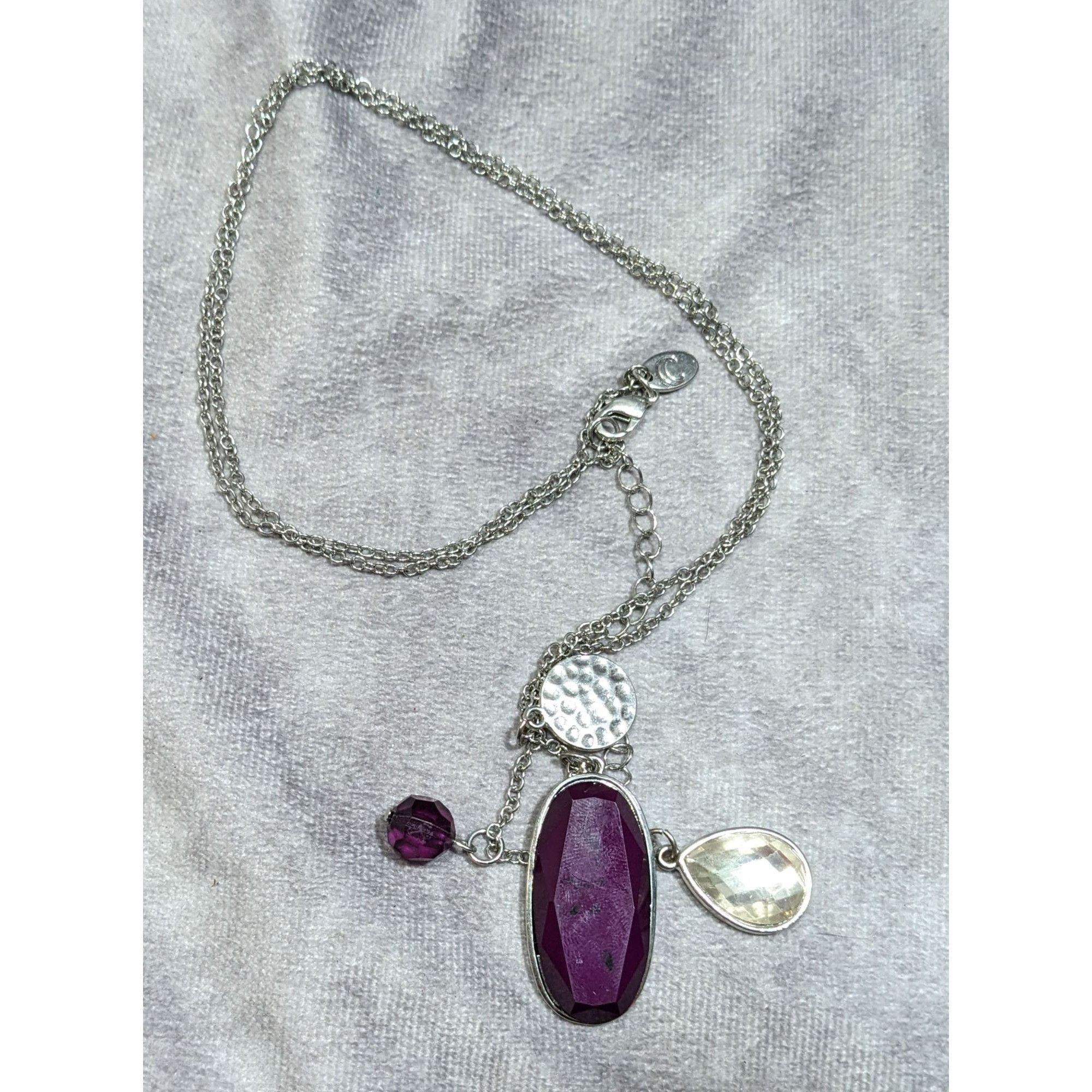 Other Charming Charlie Purple And Silver Tone Charm Cluster Pendan Size ONE SIZE - 8 Thumbnail
